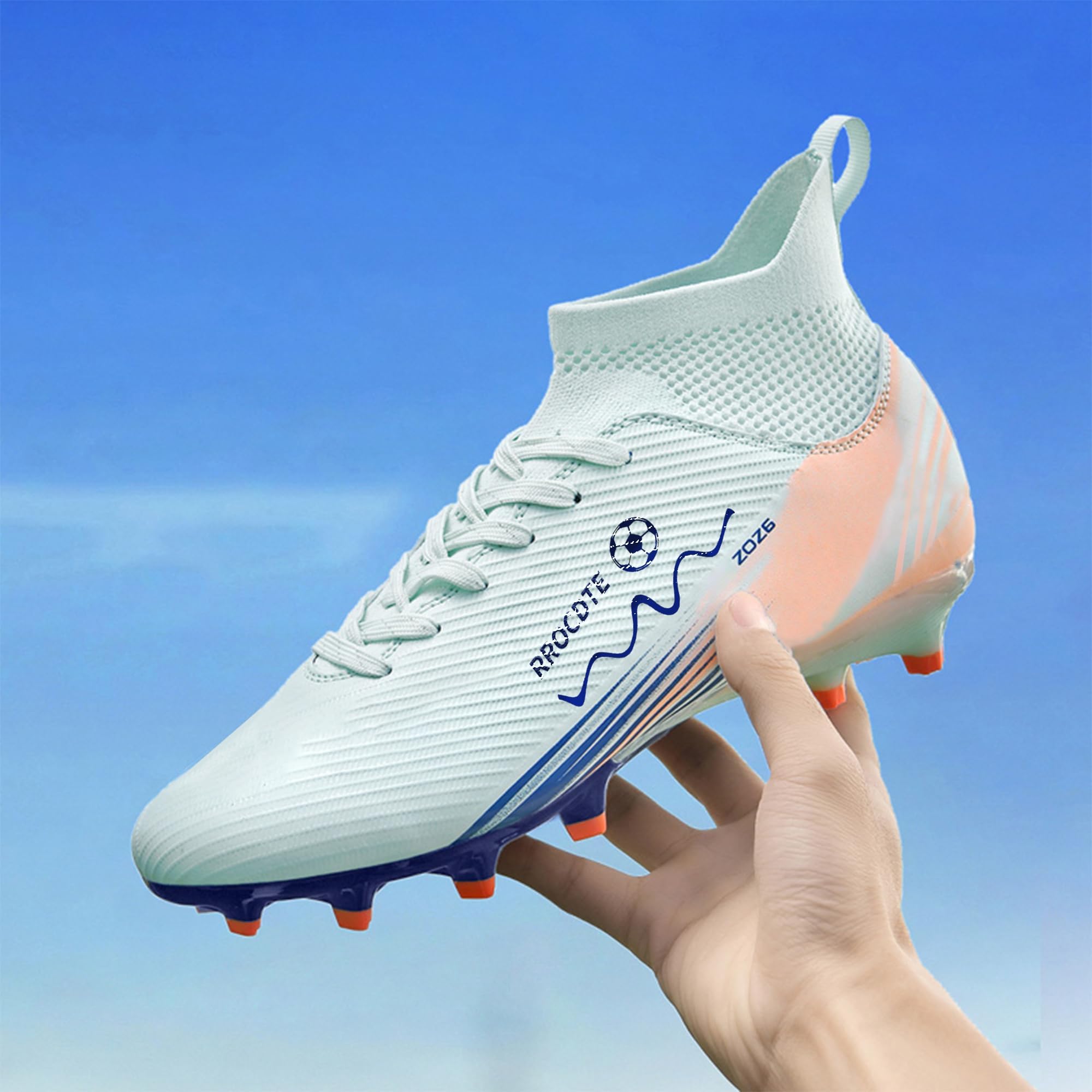 Zapatos de fútbol para hombre y mujer de caña alta AG Long Spikes Students Game Sports Training Football Cleats