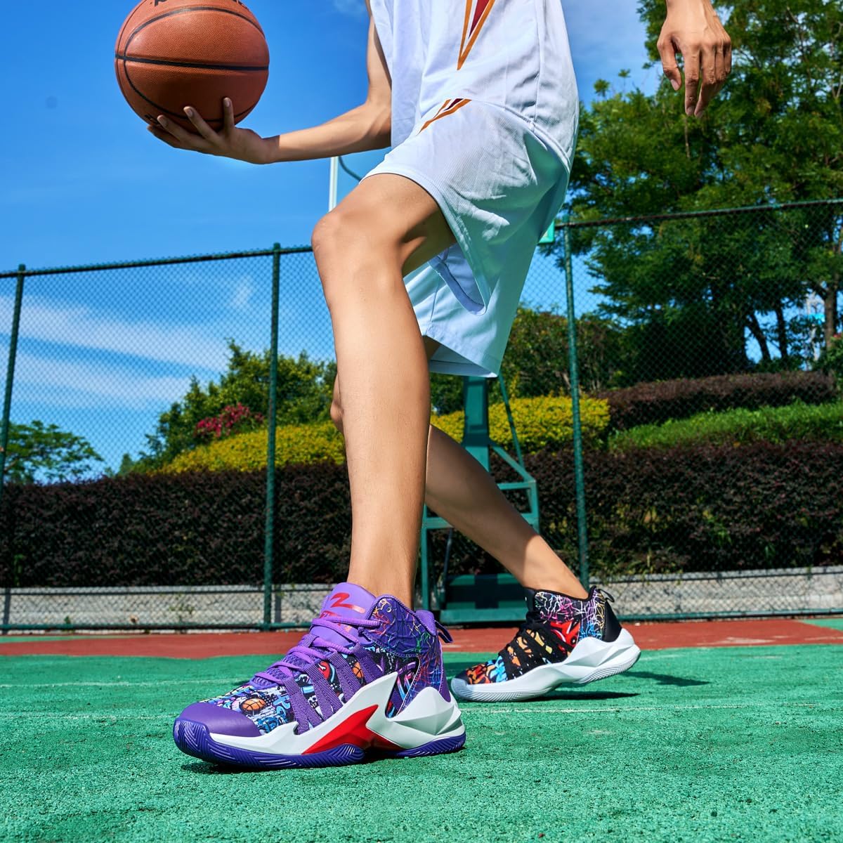 Zapatos de baloncesto para hombre y mujer, ultra ligeros, a la moda, antideslizantes, para Streetball Master, transpirables, para exteriores, zapatos acolchados para fitness