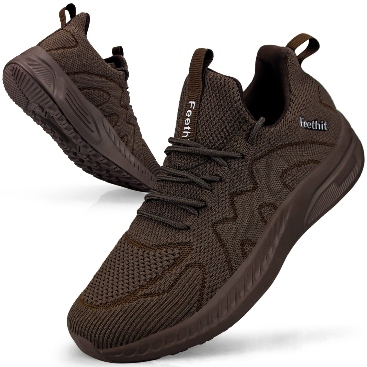 Feethit - Tenis para hombre antideslizantes, ligeros, transpirables, estilo slip-on, para caminar, correr y gimnasio