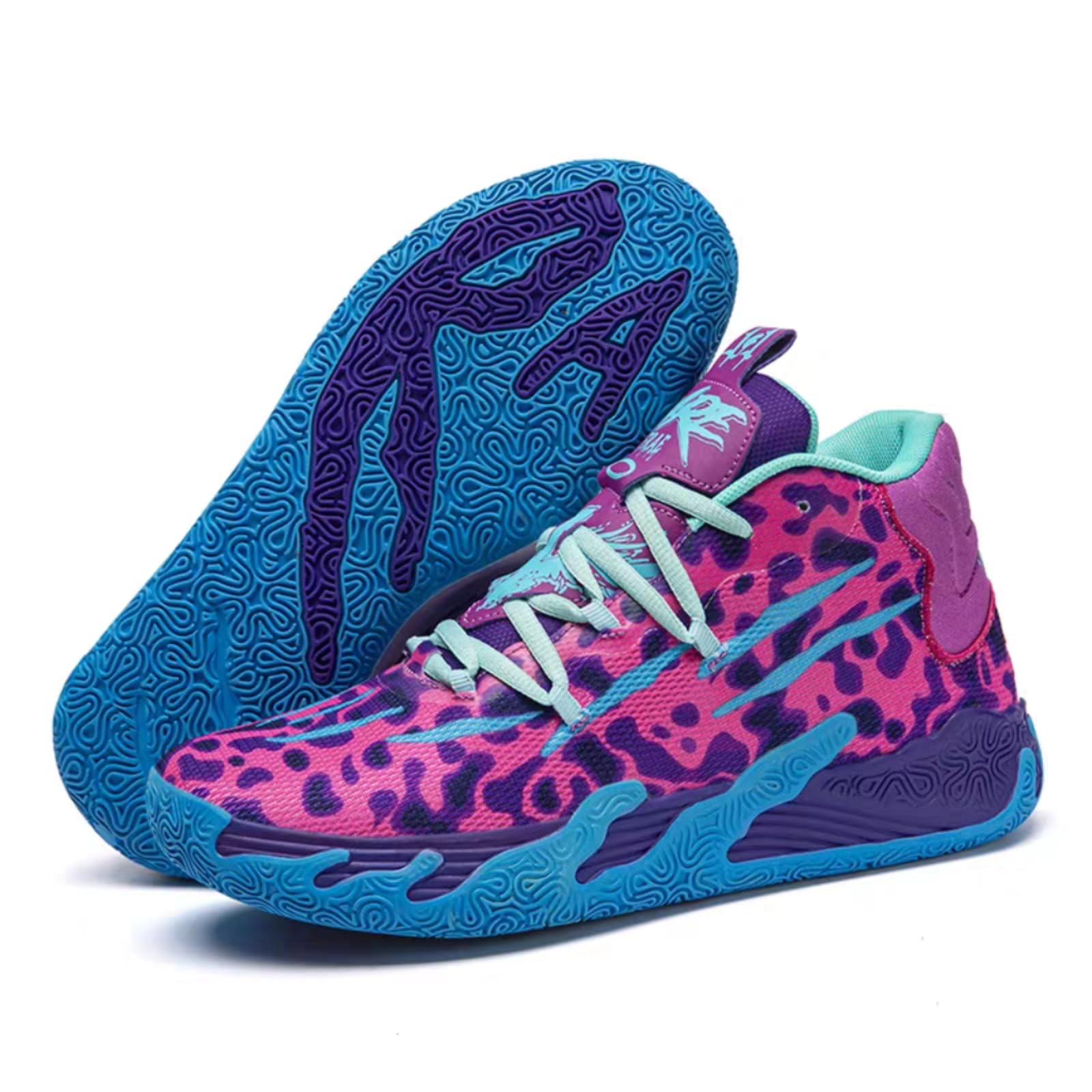 Mens Multicolor High Top Basketball Shoes Non-Slip Breathable Running Shoes Fahsion Lightweight Outdoor Gym Sneakers