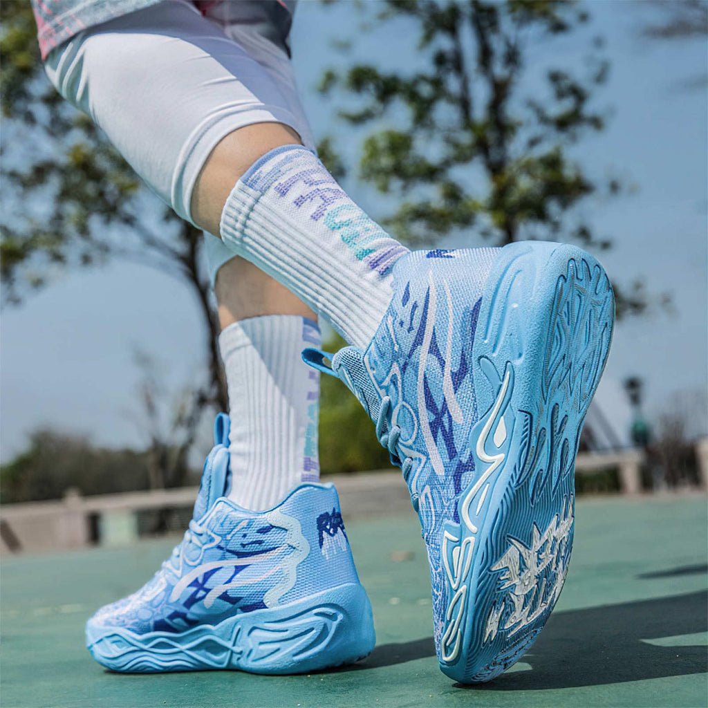Exusiai Tenis de baloncesto para hombre, transpirables, antideslizantes, cómodos, acolchados, atléticos