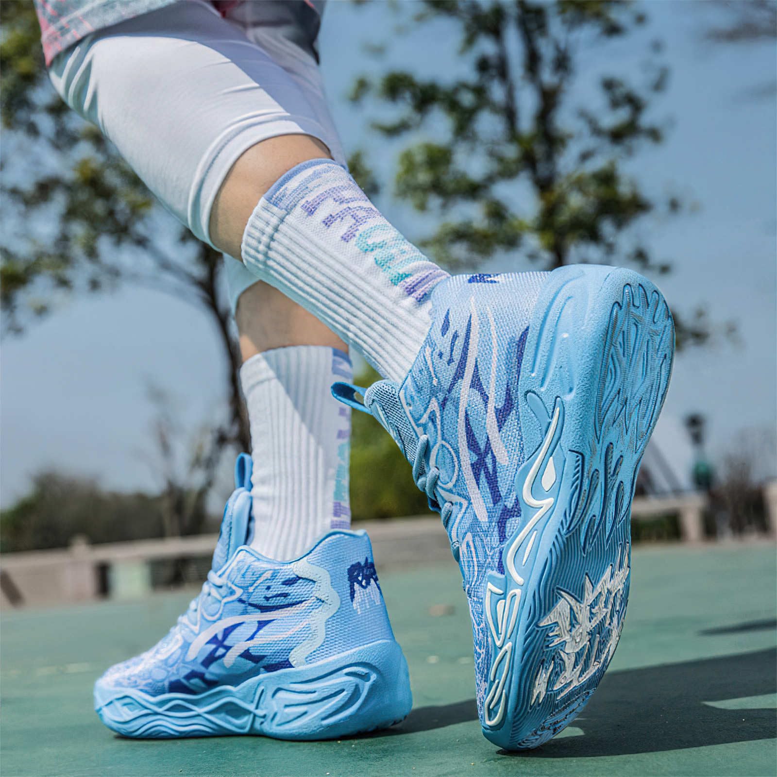 Exusiai Tenis de baloncesto para hombre, transpirables, antideslizantes, cómodos, acolchados, atléticos