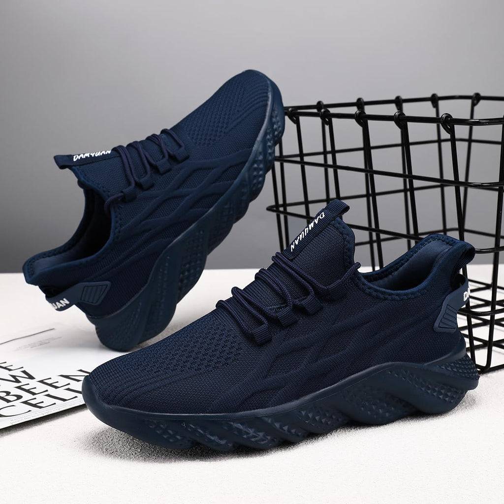 Men's Walking Running Shoes Sneakers Athletic Non Slip On Sports Tennis Fitness Shoes Casual Workout Lightweight Breathable Trainers Gym Fashion Mesh Soft Comfortable Shoe