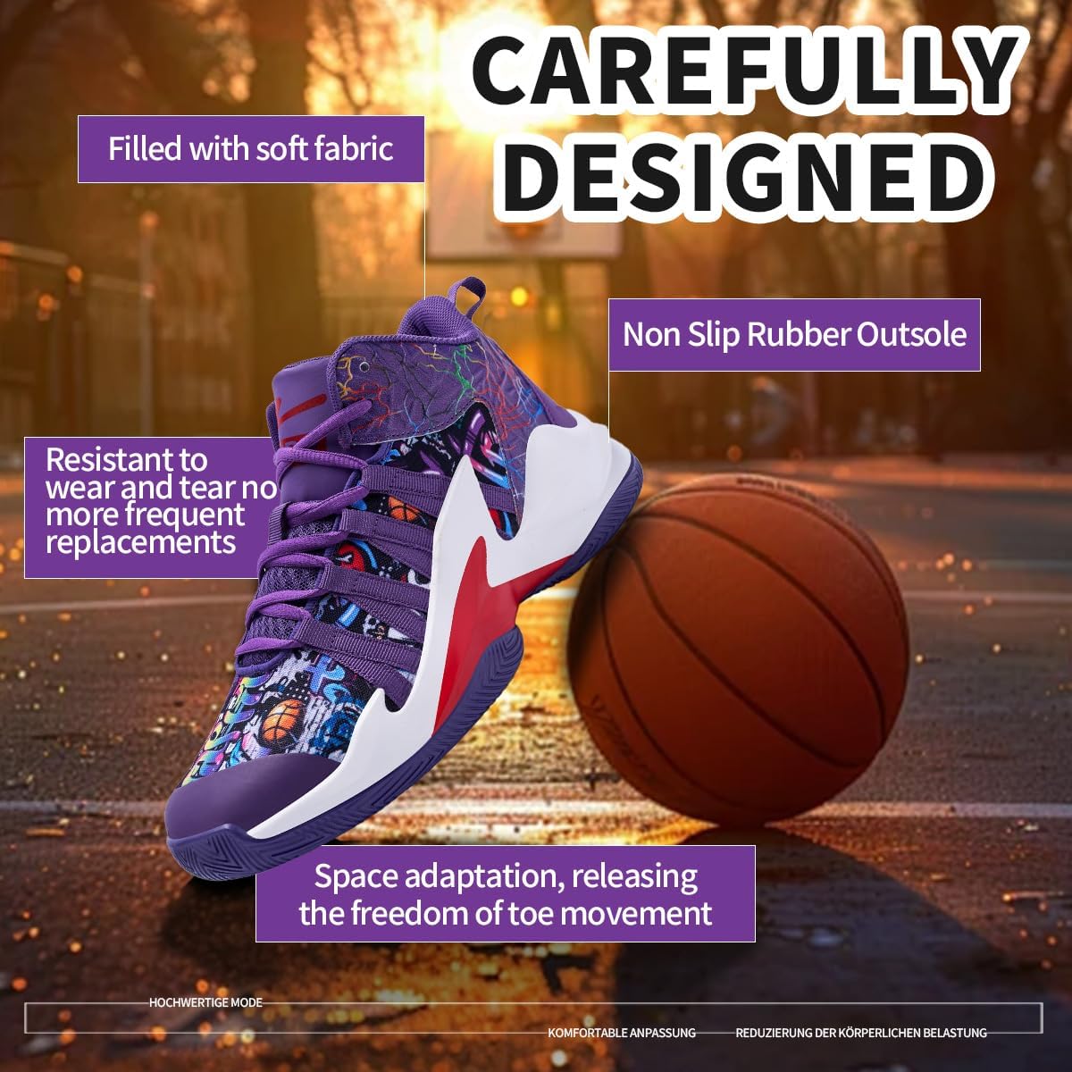 Zapatos de baloncesto para hombre y mujer, ultra ligeros, a la moda, antideslizantes, para Streetball Master, transpirables, para exteriores, zapatos acolchados para fitness
