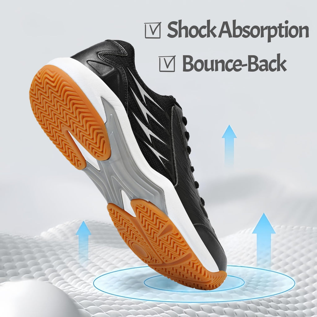 Zapatos de pickleball para hombre, tenis y raquetbol, antideslizantes, transpirables, acolchados