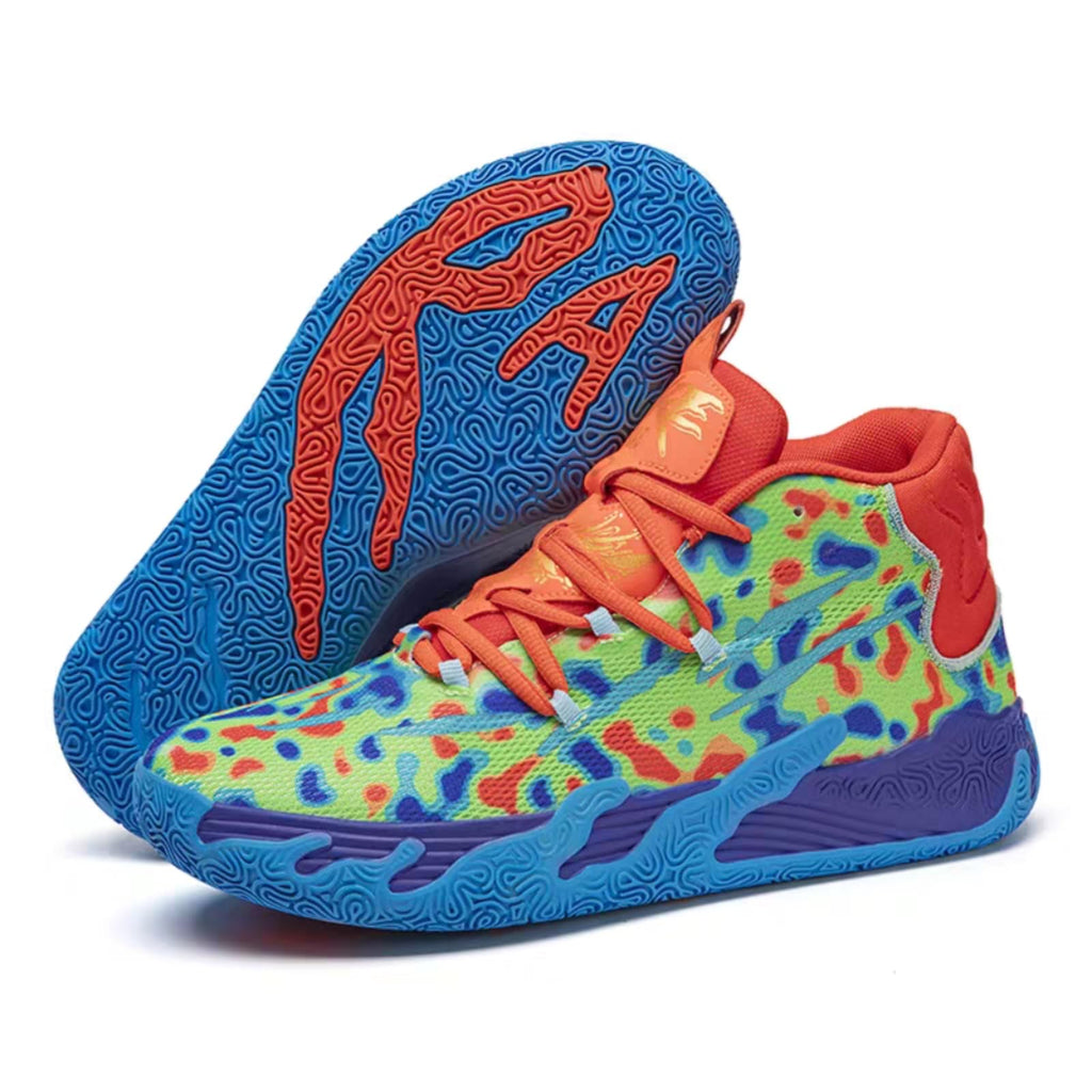 Mens Multicolor High Top Basketball Shoes Non-Slip Breathable Running Shoes Fahsion Lightweight Outdoor Gym Sneakers