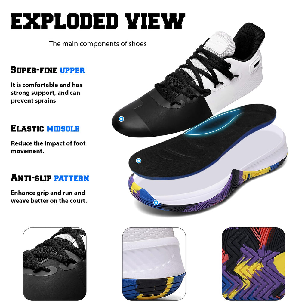 ASHION Zapatos de baloncesto ligeros para hombre