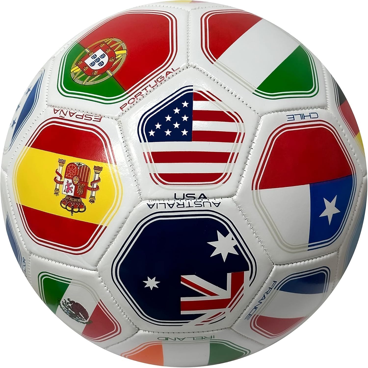 Bandera del mundo 2026, bandera del mundo, pelota de fútbol para exteriores, tamaño 5, tamaño 5, talla 5, color blanco