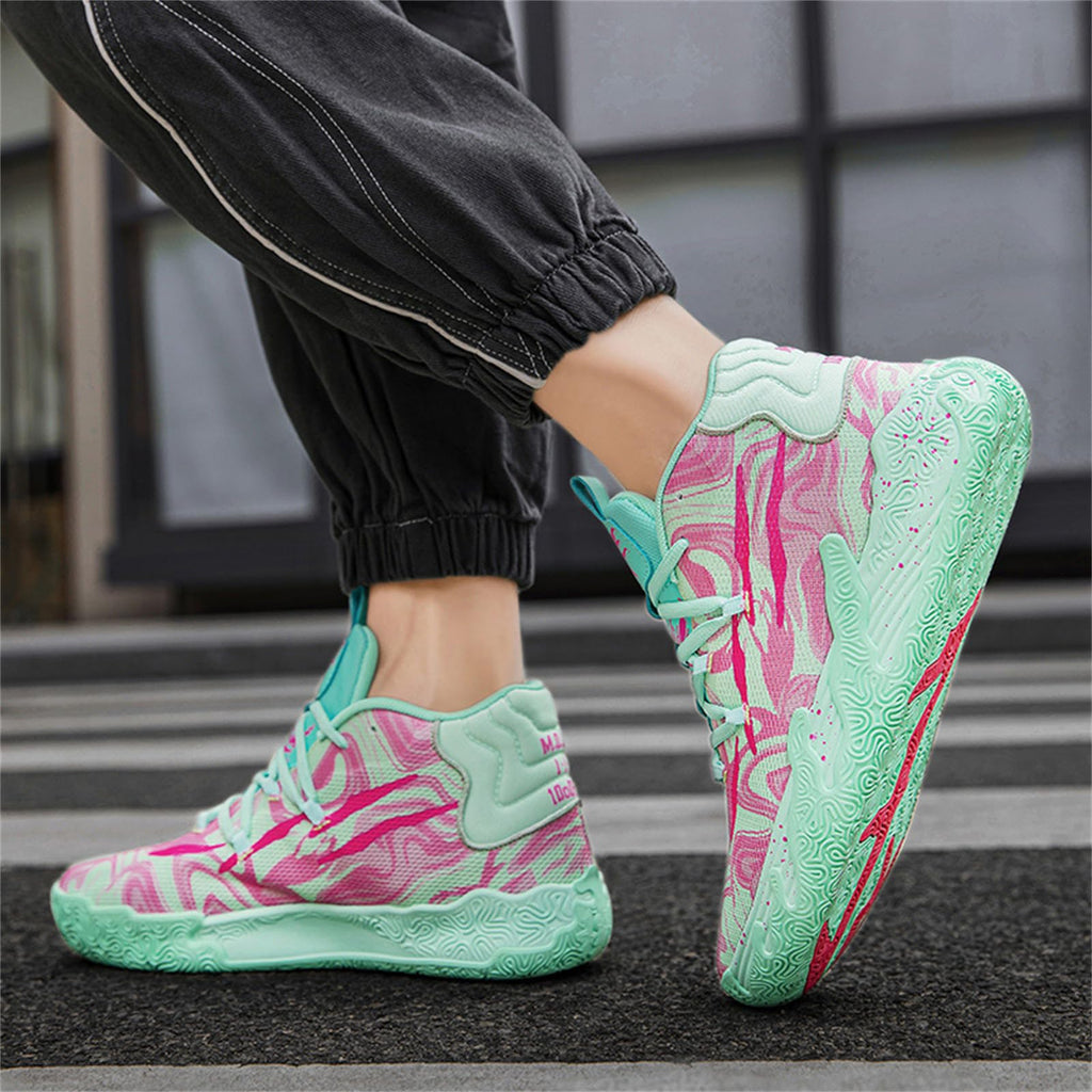 Zapatos de baloncesto de caña alta con cordones para hombre, estilo chino, transpirables, antideslizantes, zapatillas deportivas para exteriores con amortiguación, zapatos de entrenamiento