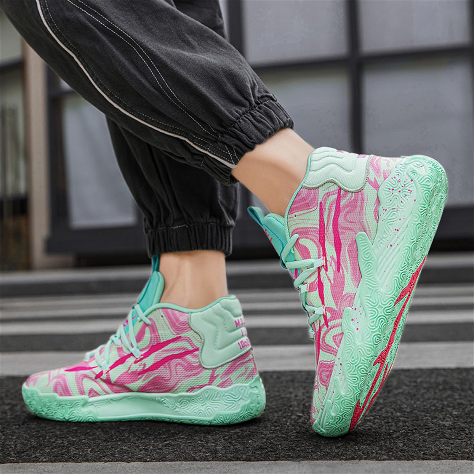 Zapatos de baloncesto de caña alta con cordones para hombre, estilo chino, transpirables, antideslizantes, zapatillas deportivas para exteriores con amortiguación, zapatos de entrenamiento