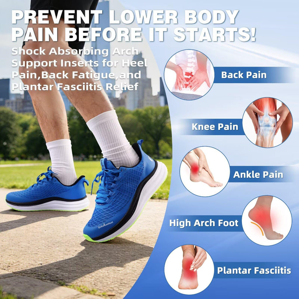 Zapatos ortopédicos para correr en carretera: cómodos y casuales con soporte de arco para fascitis plantar, zapatillas ortopédicas de moda, pies planos, tenis casuales al aire libre, zapatos de