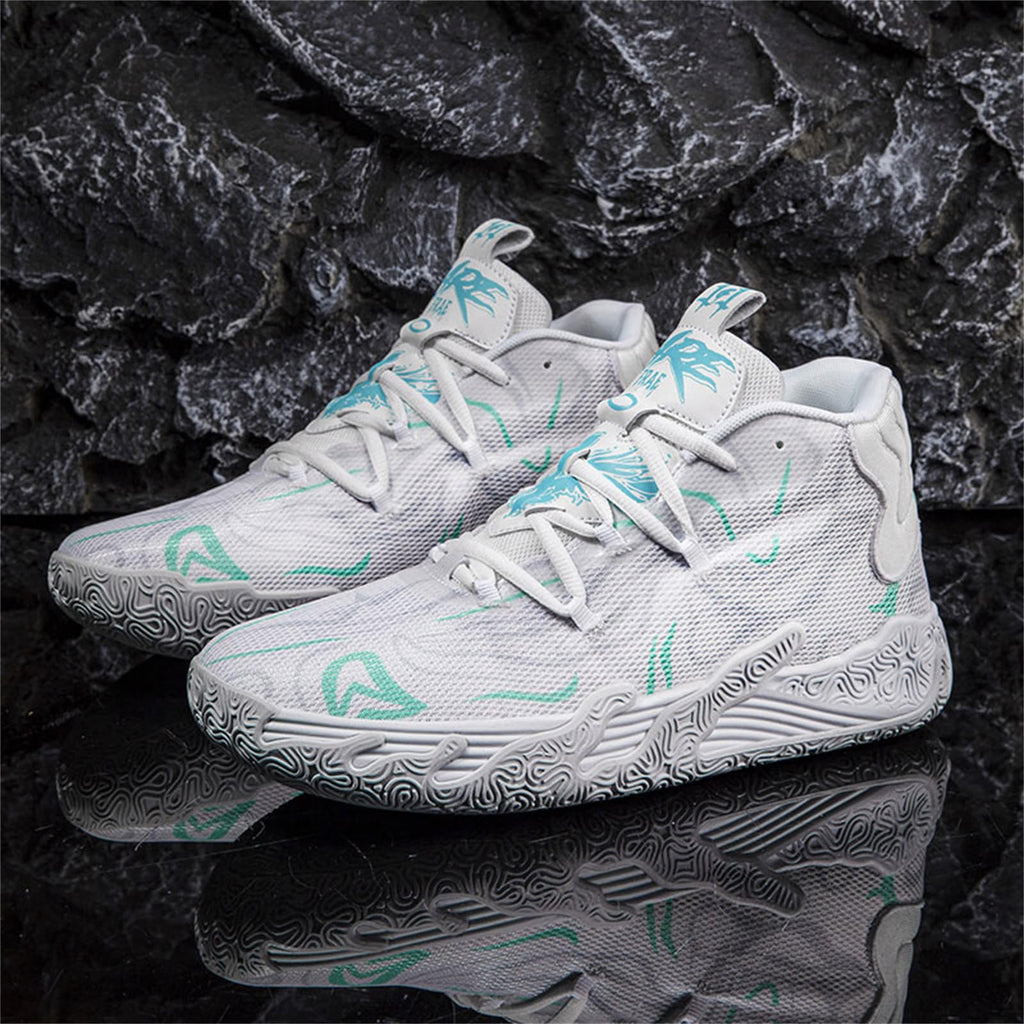 Zapatos de baloncesto de caña alta con cordones para hombre, estilo chino, transpirables, antideslizantes, zapatillas deportivas para exteriores con amortiguación, zapatos de entrenamiento