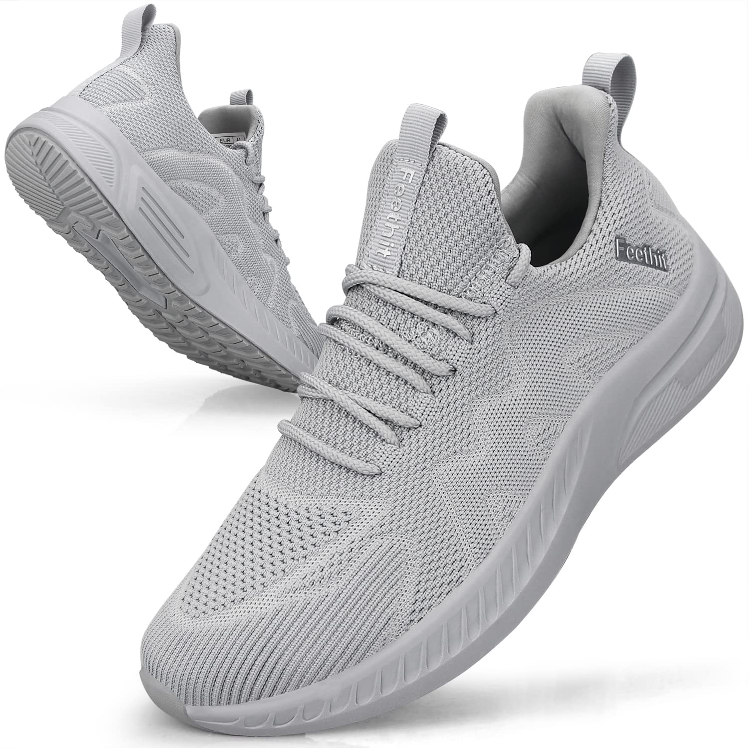 Feethit - Tenis para hombre antideslizantes, ligeros, transpirables, estilo slip-on, para caminar, correr y gimnasio