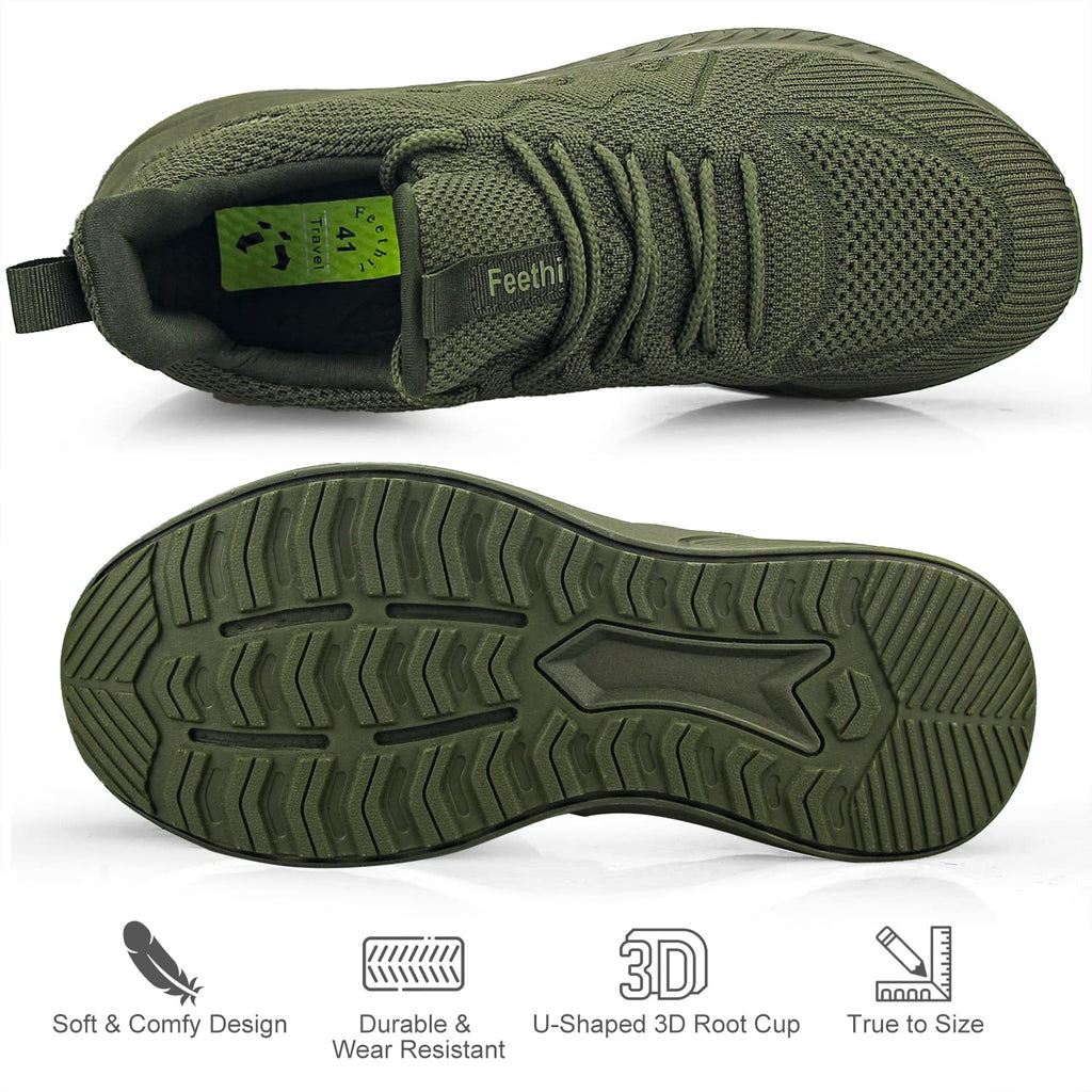 Feethit - Tenis para hombre antideslizantes, ligeros, transpirables, estilo slip-on, para caminar, correr y gimnasio