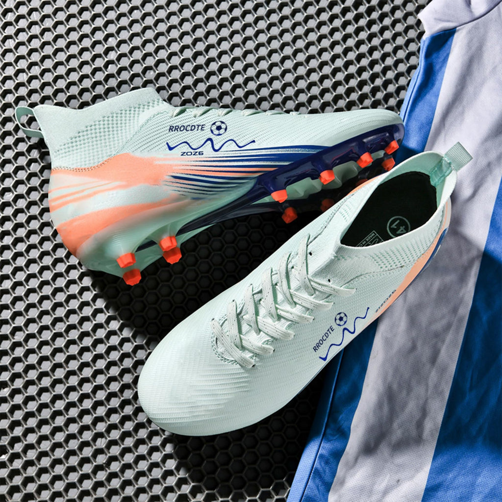 Zapatos de fútbol para hombre y mujer de caña alta AG Long Spikes Students Game Sports Training Football Cleats
