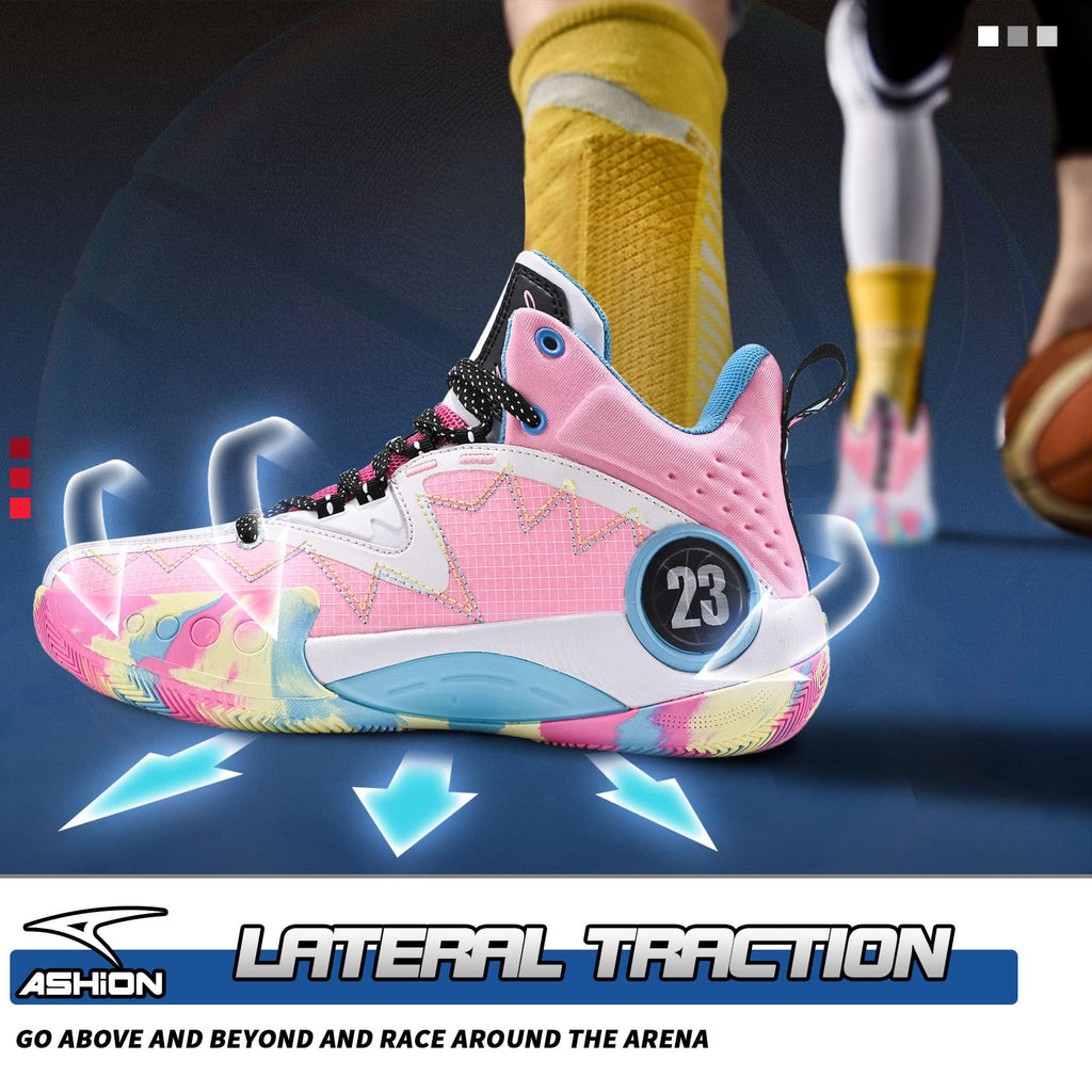 ASHION Zapatos de Baloncesto para Hombre de Moda Transpirables Zapatillas Antideslizantes para Hombre con Soporte de Arco Zapatos Deportivos para Correr