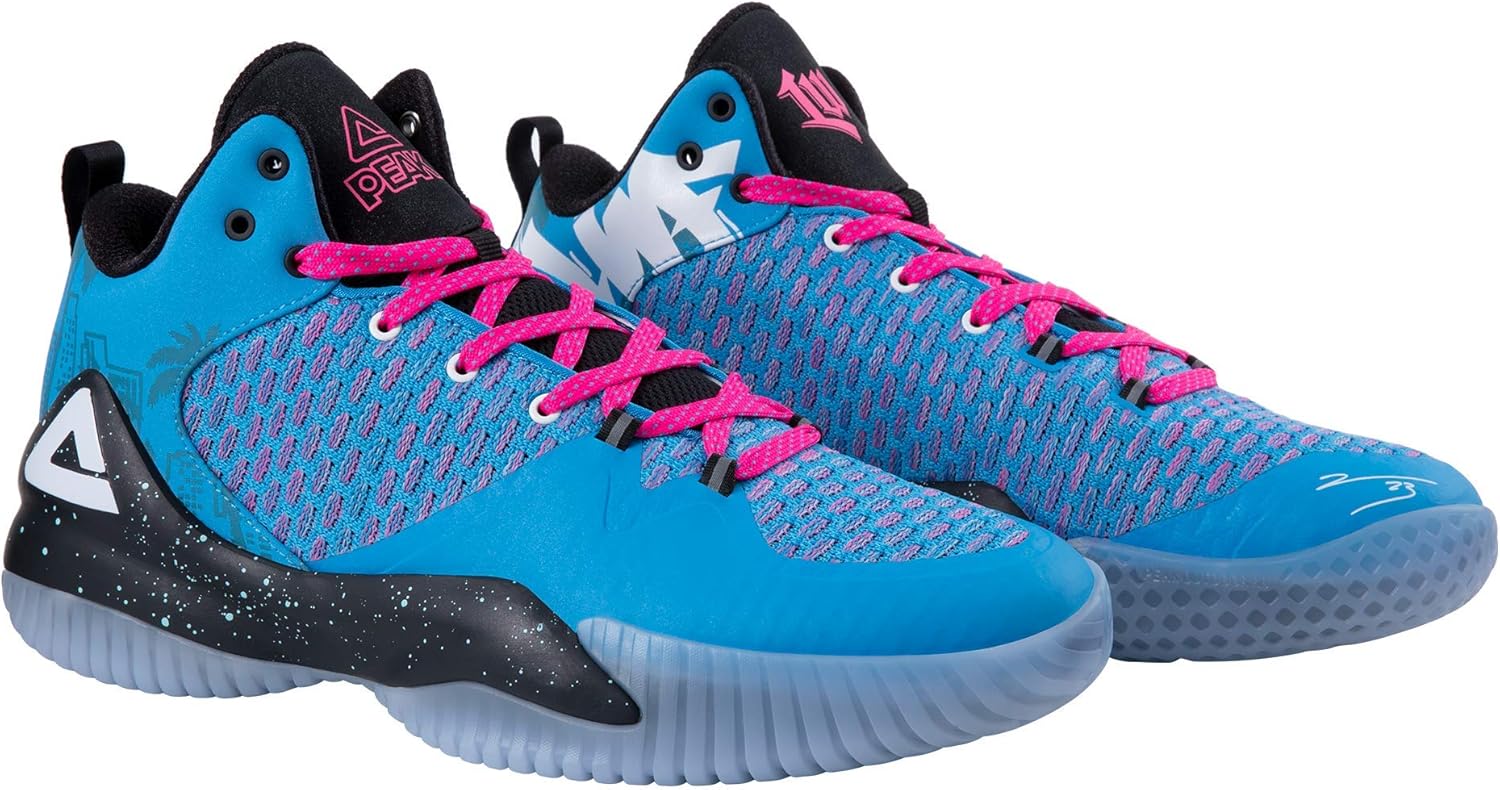 PEAK High Top Mens Basketball Shoes Lou Williams Streetball Master Breathable Outdoor Sneakers Cushioning Shoes for Fitness