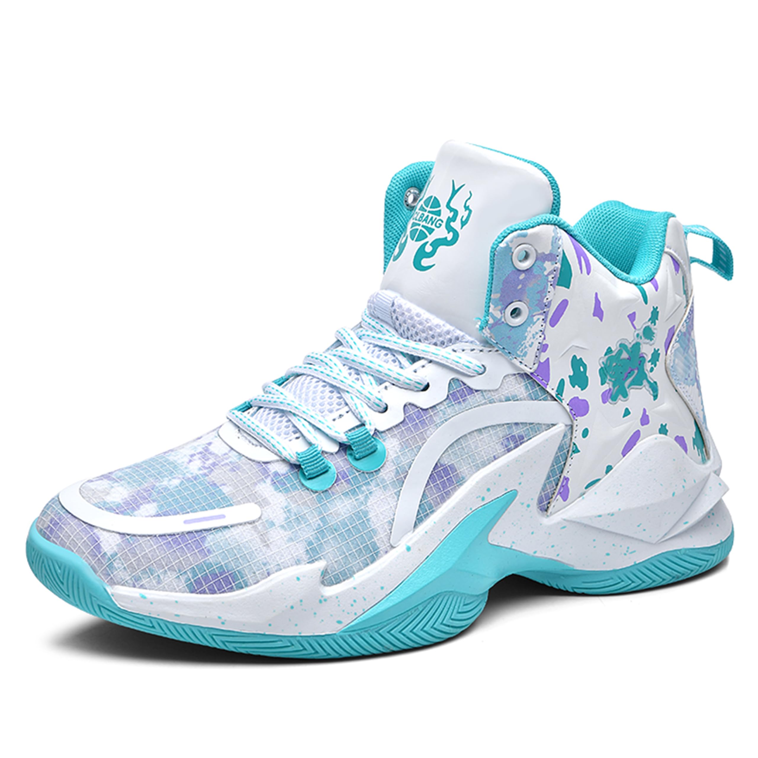 Zapatos de baloncesto de caña alta para hombre con suelas antideslizantes y resistentes al desgaste, zapatos para correr con diseño de graffiti, zapatos deportivos de moda