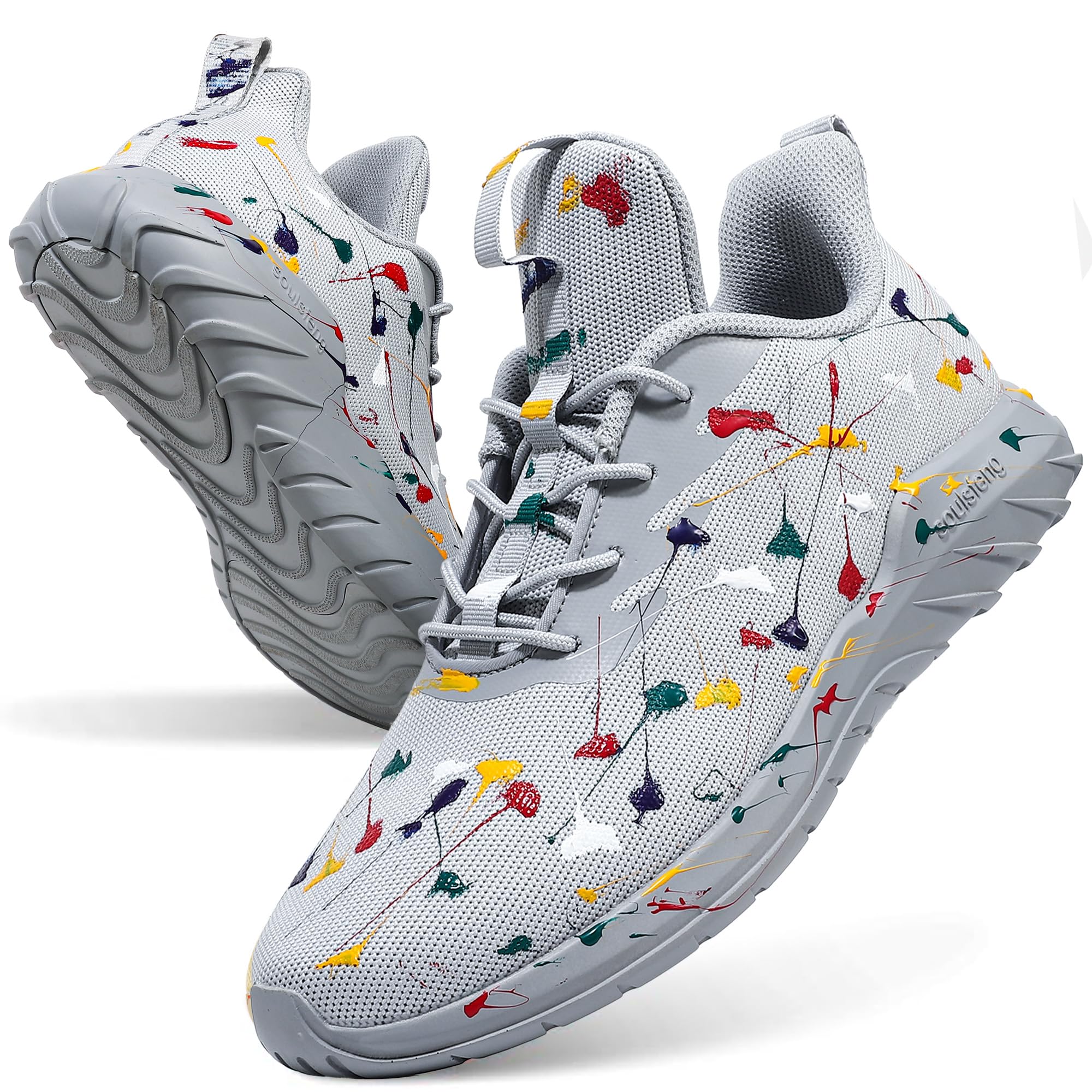 Soulsfeng - Tenis para correr para hombre, ligeros, de moda, elegantes, para deportes, gimnasio, tenis, caminar, tamaños US 5.5-15