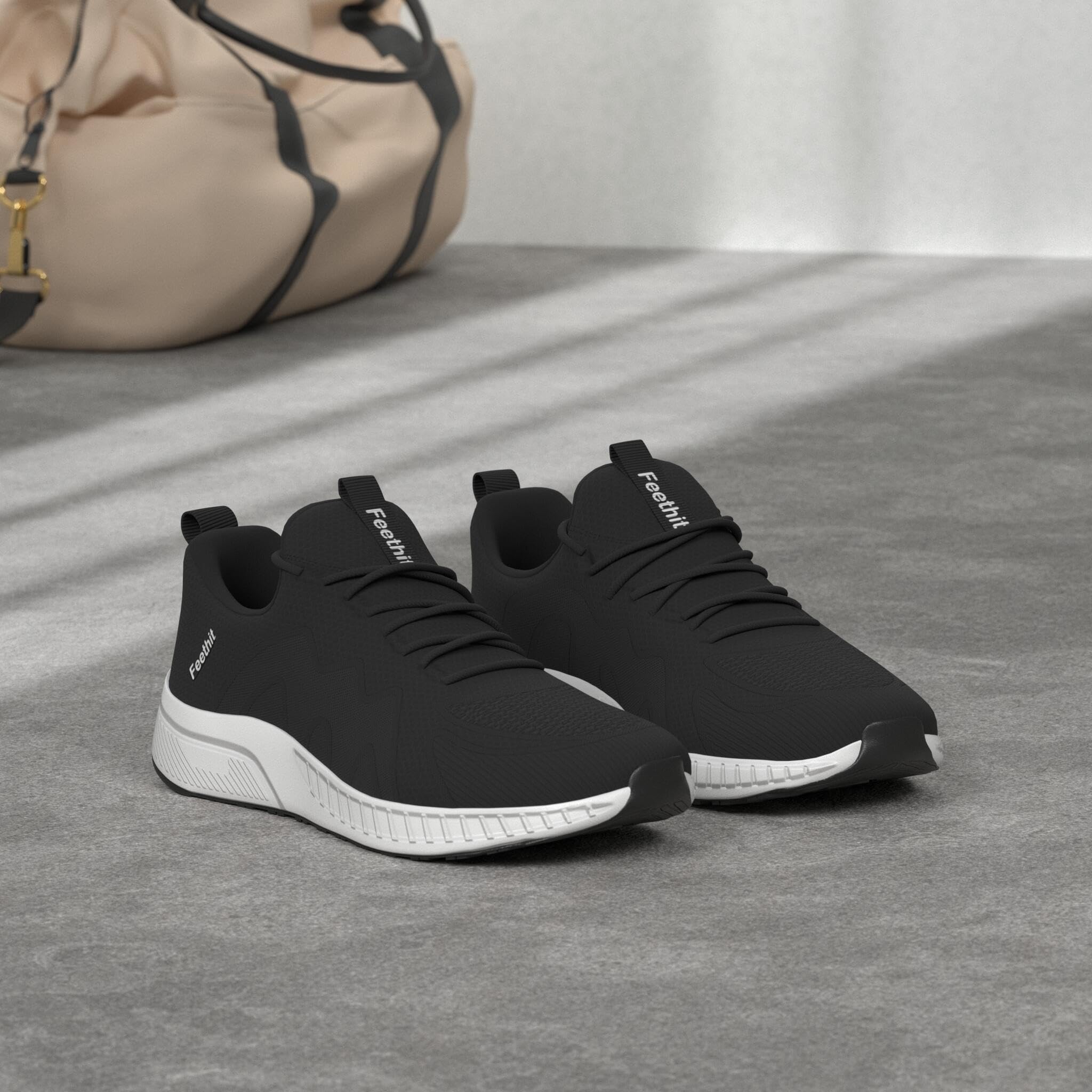 Feethit - Tenis para hombre antideslizantes, ligeros, transpirables, estilo slip-on, para caminar, correr y gimnasio