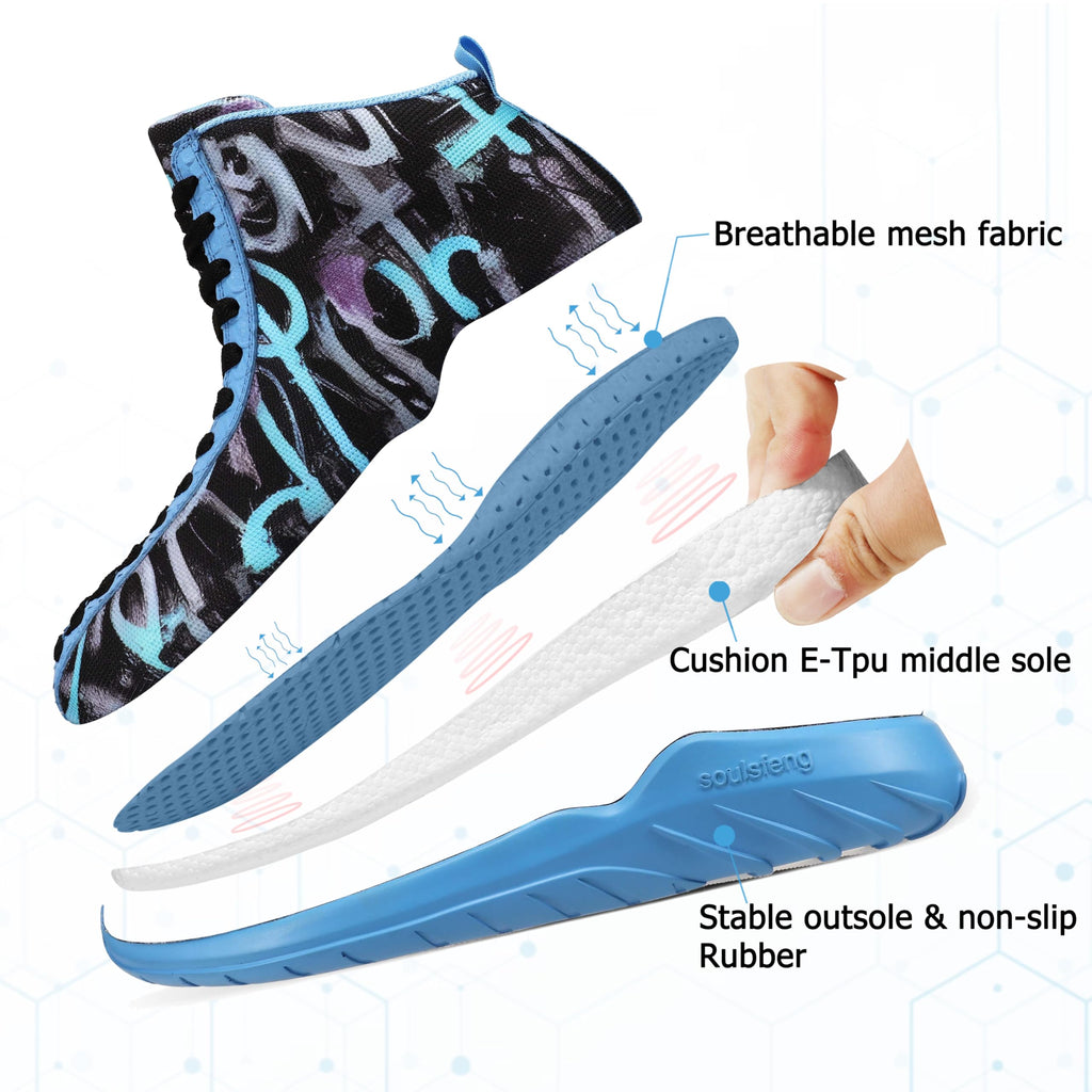 Zapatillas altas de baloncesto para hombre y mujer, con cordones únicos, ligeras, antideslizantes, para exteriores