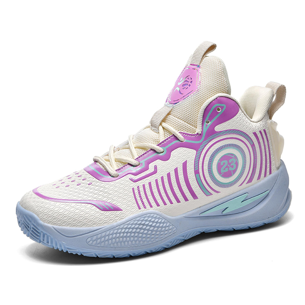 Zapatos de baloncesto de caña alta para hombre con suelas antideslizantes y resistentes al desgaste, zapatos para correr con diseño de graffiti, zapatos deportivos de moda
