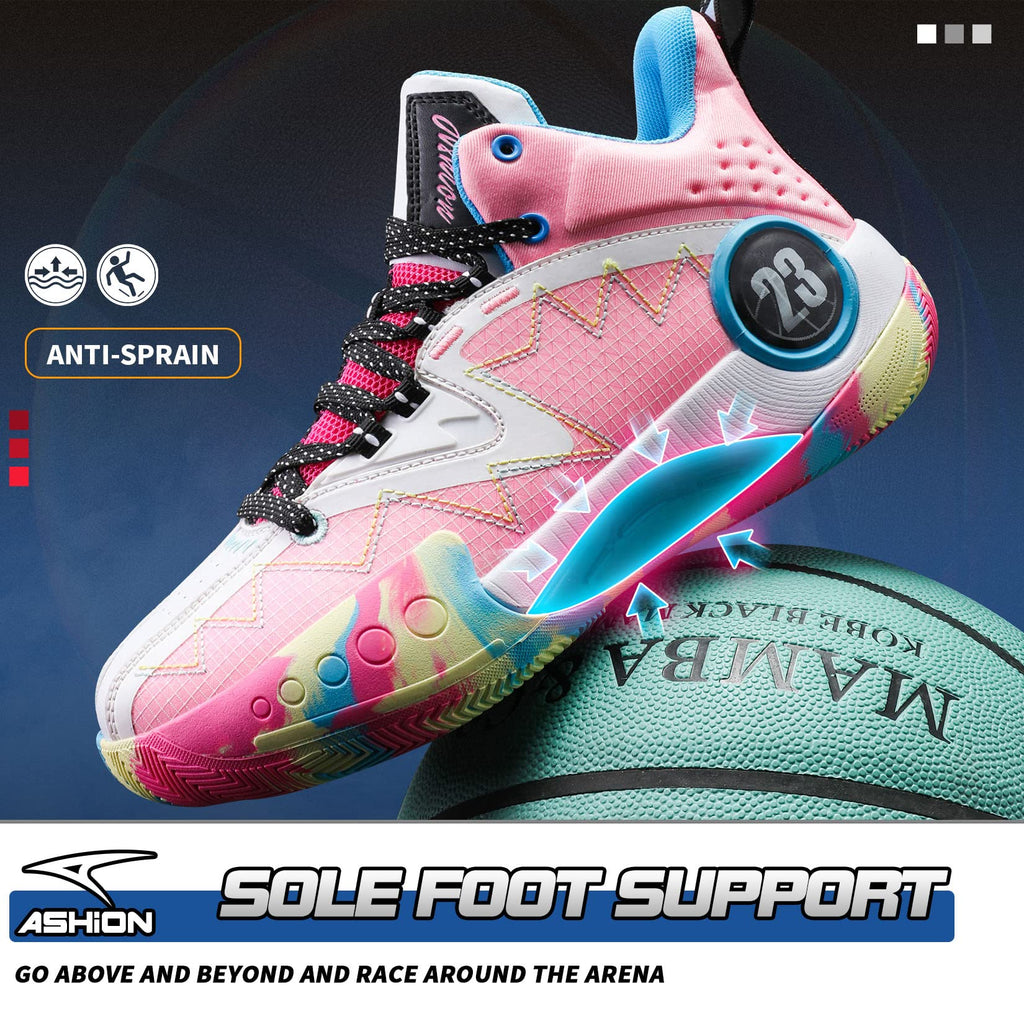 ASHION Zapatos de Baloncesto para Hombre de Moda Transpirables Zapatillas Antideslizantes para Hombre con Soporte de Arco Zapatos Deportivos para Correr