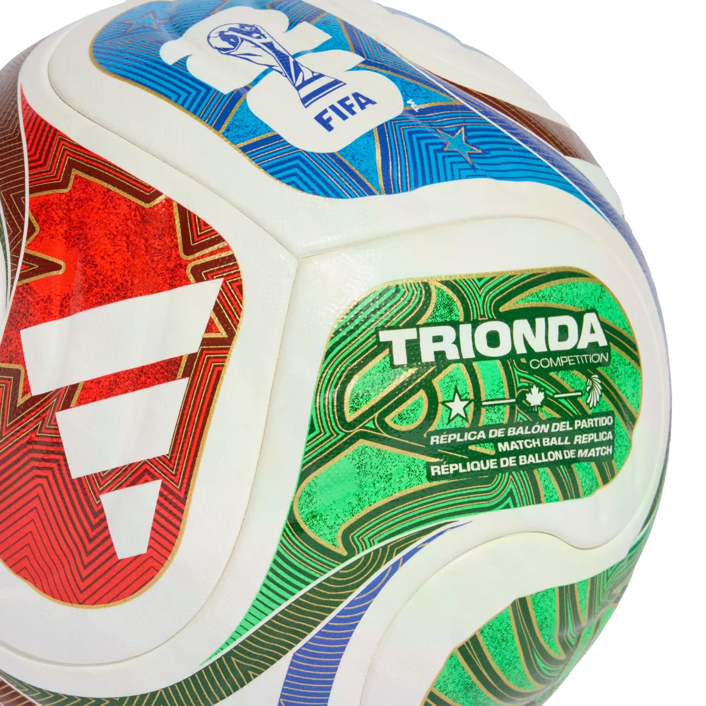 adidas Pelota de competición de la Copa Mundial 2026 - Inspirada en el diseño de ondas La Ola, superficie sin costuras para precisión y estabilidad, FIFA Quality Pro
