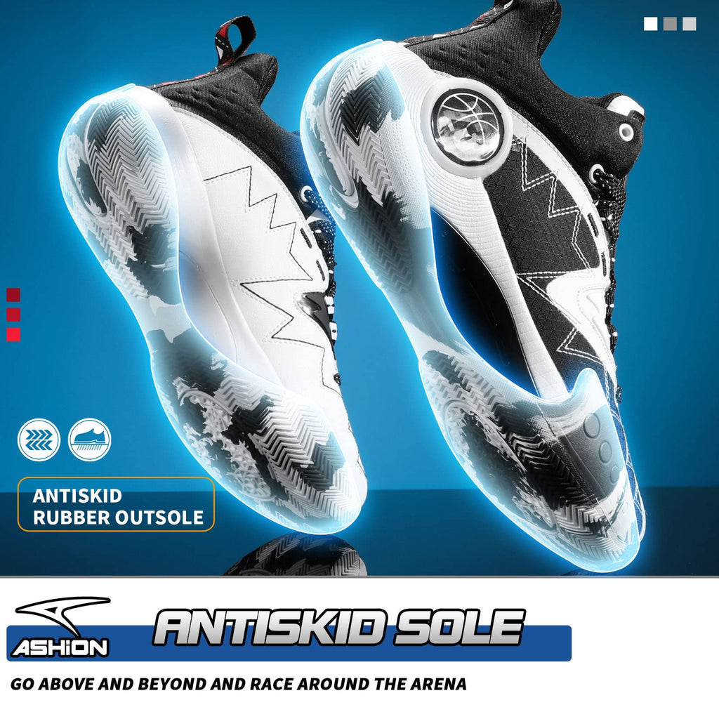 ASHION Zapatos de Baloncesto para Hombre de Moda Transpirables Zapatillas Antideslizantes para Hombre con Soporte de Arco Zapatos Deportivos para Correr