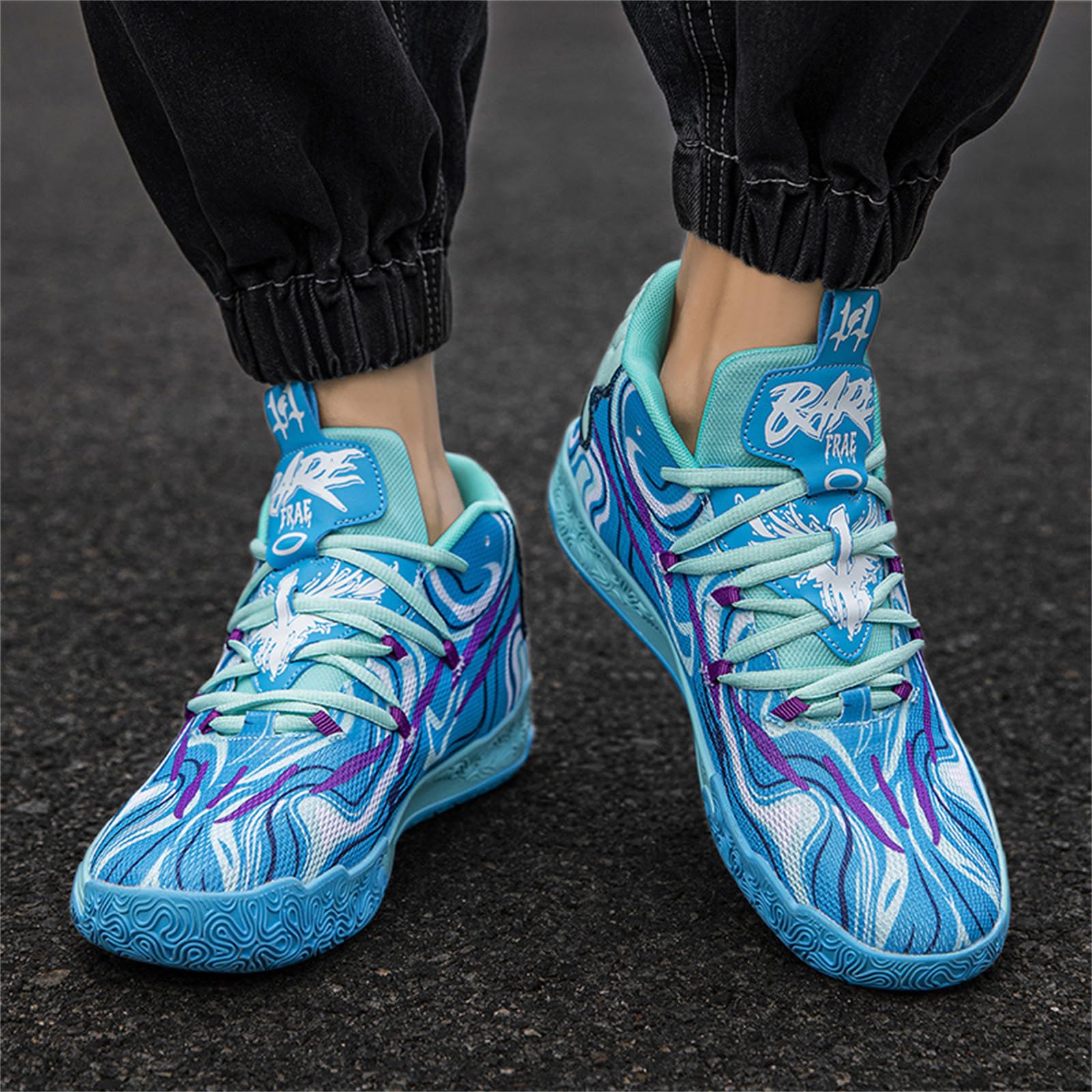 Zapatos de baloncesto de caña alta con cordones para hombre, estilo chino, transpirables, antideslizantes, zapatillas deportivas para exteriores con amortiguación, zapatos de entrenamiento