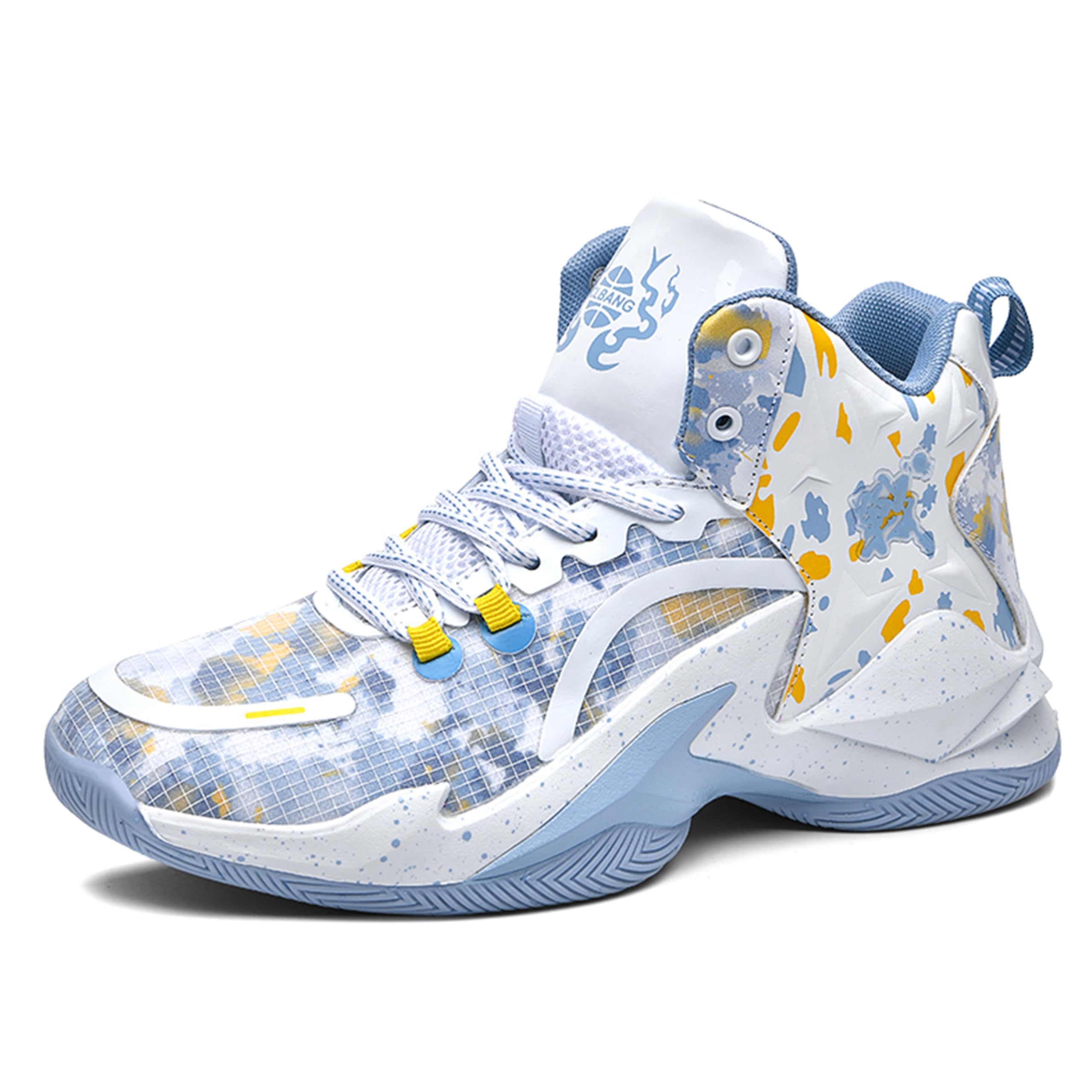 Zapatos de baloncesto de caña alta para hombre con suelas antideslizantes y resistentes al desgaste, zapatos para correr con diseño de graffiti, zapatos deportivos de moda