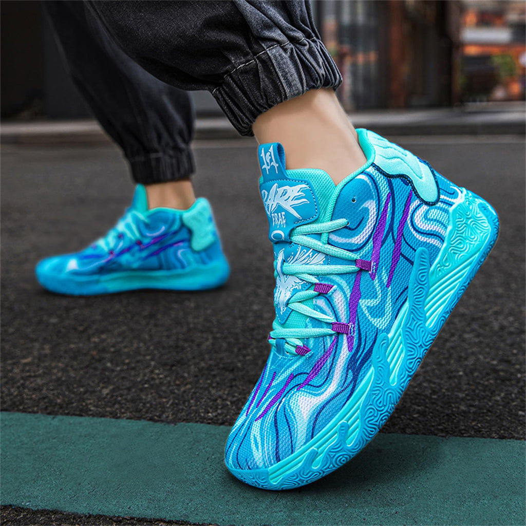 Zapatos de baloncesto de caña alta con cordones para hombre, estilo chino, transpirables, antideslizantes, zapatillas deportivas para exteriores con amortiguación, zapatos de entrenamiento