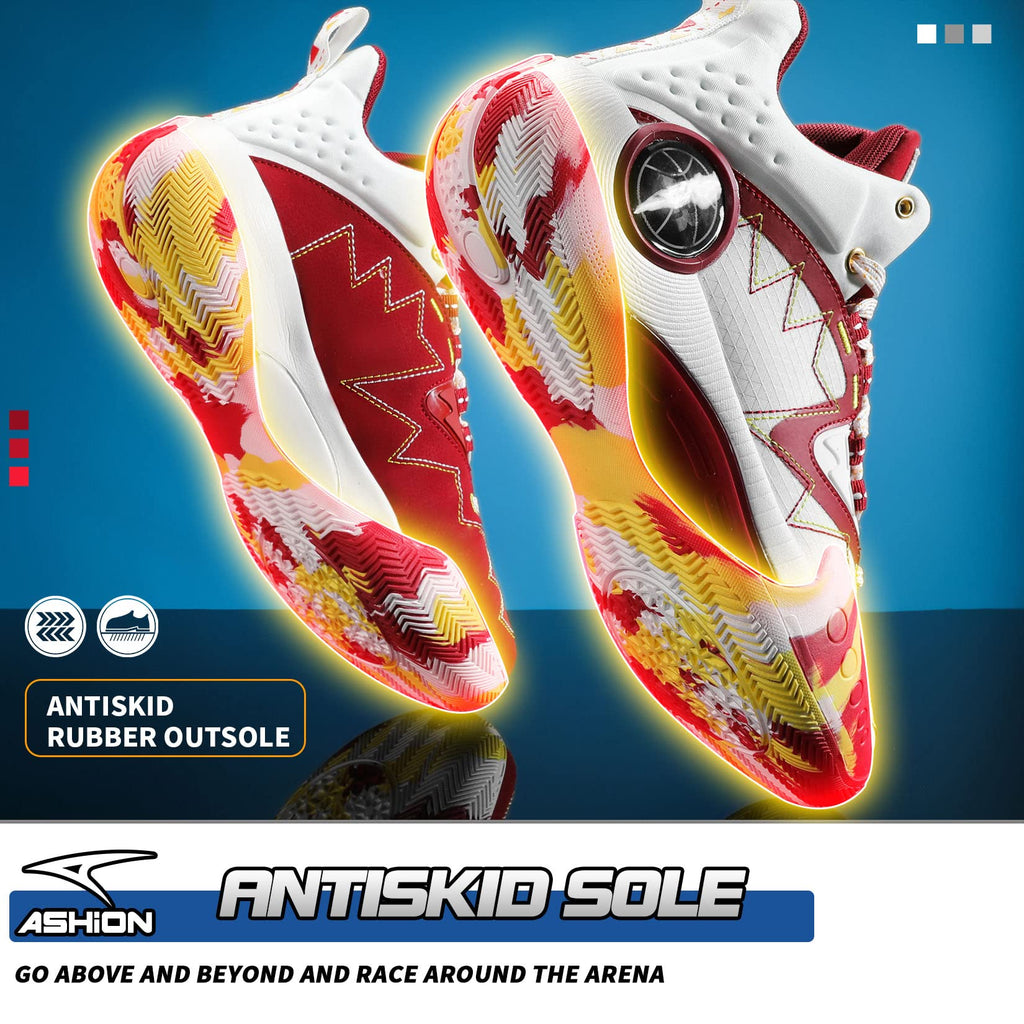 ASHION Zapatos de Baloncesto para Hombre de Moda Transpirables Zapatillas Antideslizantes para Hombre con Soporte de Arco Zapatos Deportivos para Correr