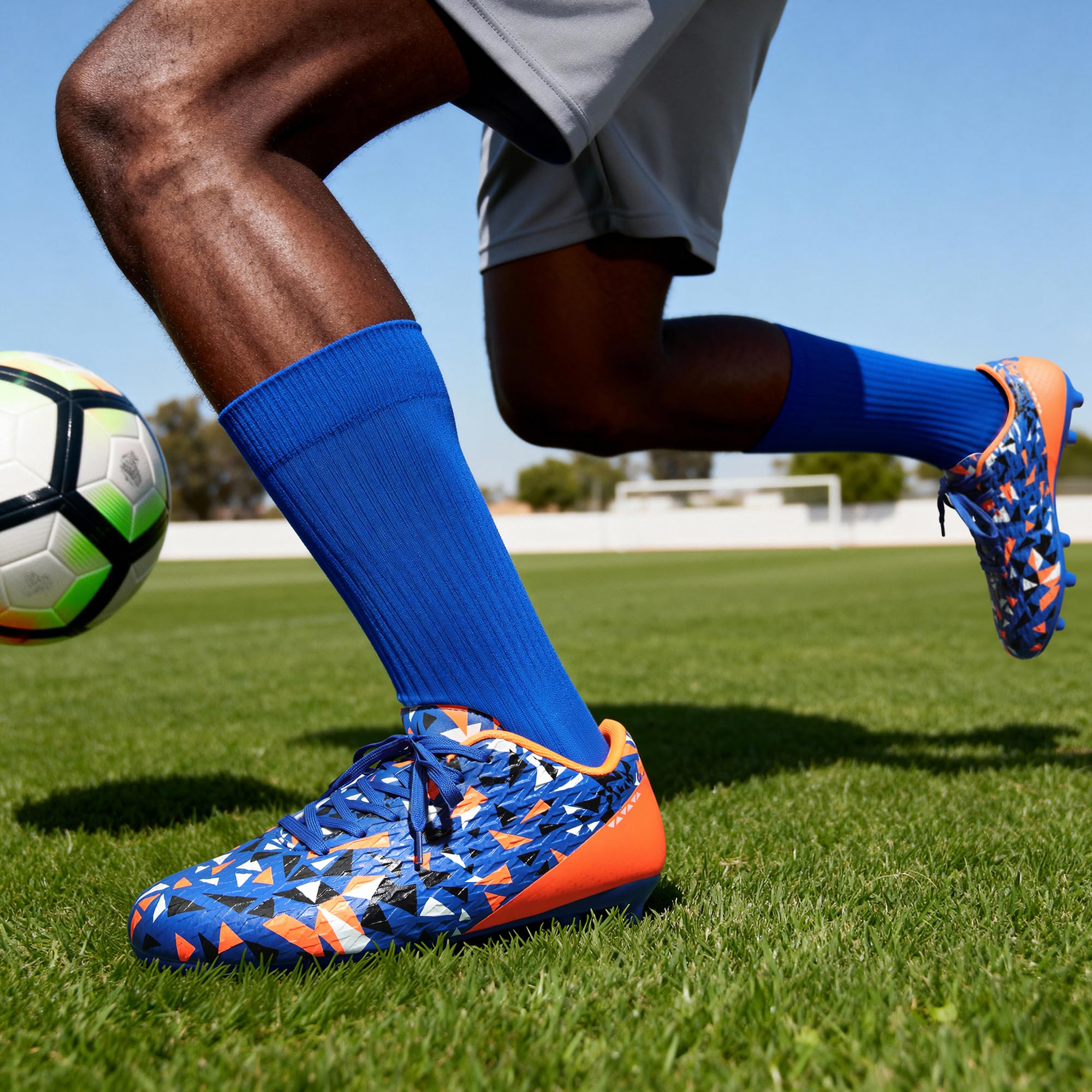DREAM PAIRS Zapatos de fútbol para hombre, zapatos de fútbol para adultos, con cordones, firmes, atléticos, para entrenamiento al aire libre, zapatos de fútbol