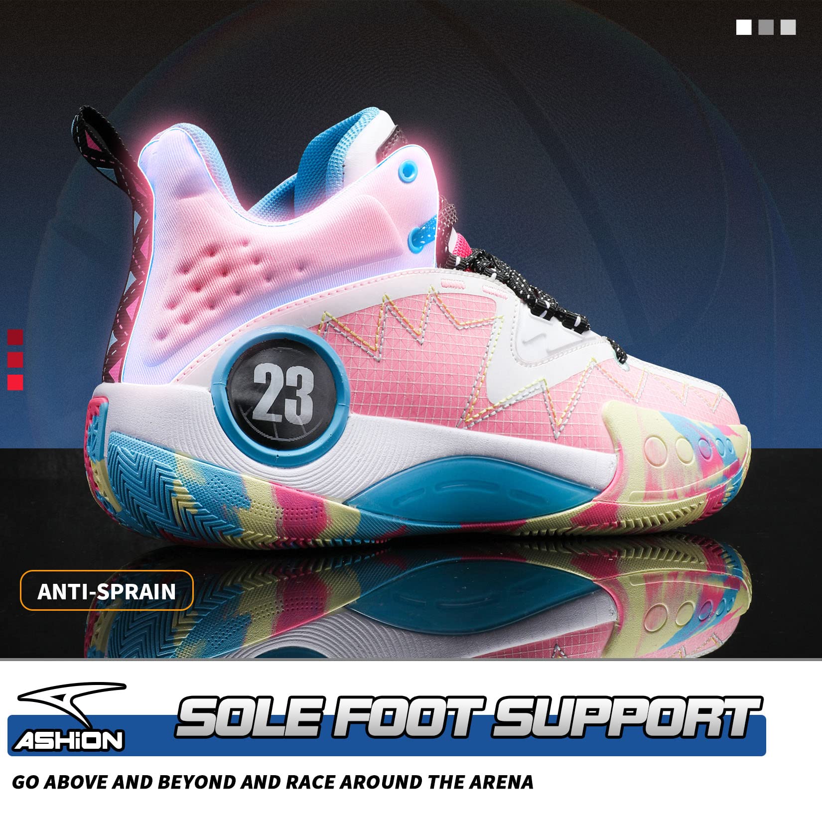 ASHION Zapatos de Baloncesto para Hombre de Moda Transpirables Zapatillas Antideslizantes para Hombre con Soporte de Arco Zapatos Deportivos para Correr
