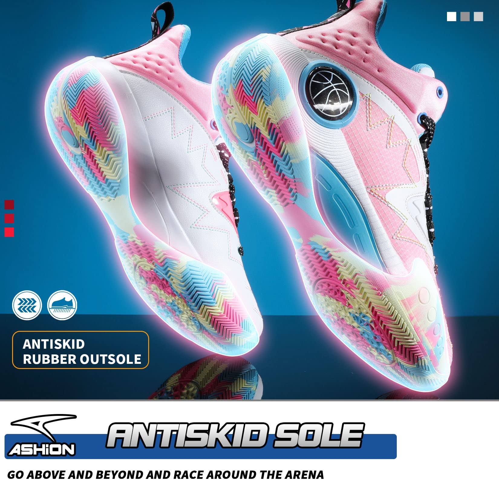 ASHION Zapatos de Baloncesto para Hombre de Moda Transpirables Zapatillas Antideslizantes para Hombre con Soporte de Arco Zapatos Deportivos para Correr