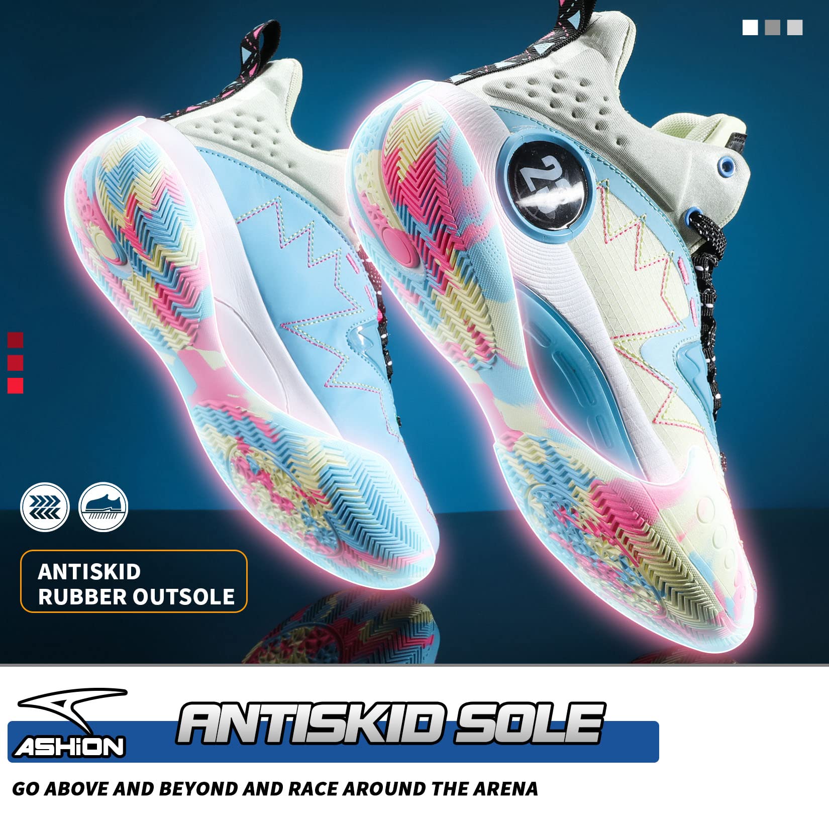 ASHION Zapatos de Baloncesto para Hombre de Moda Transpirables Zapatillas Antideslizantes para Hombre con Soporte de Arco Zapatos Deportivos para Correr