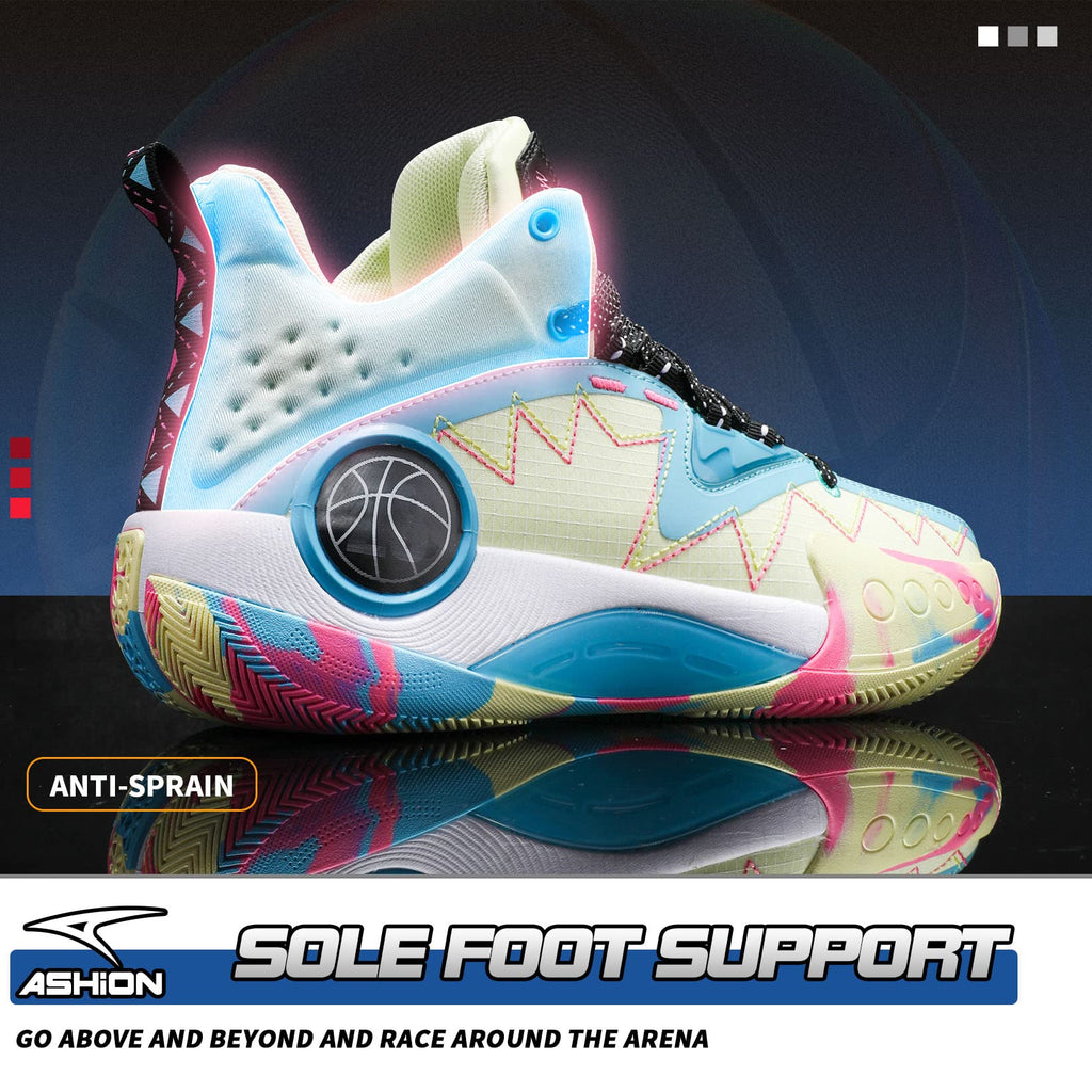 ASHION Zapatos de Baloncesto para Hombre de Moda Transpirables Zapatillas Antideslizantes para Hombre con Soporte de Arco Zapatos Deportivos para Correr
