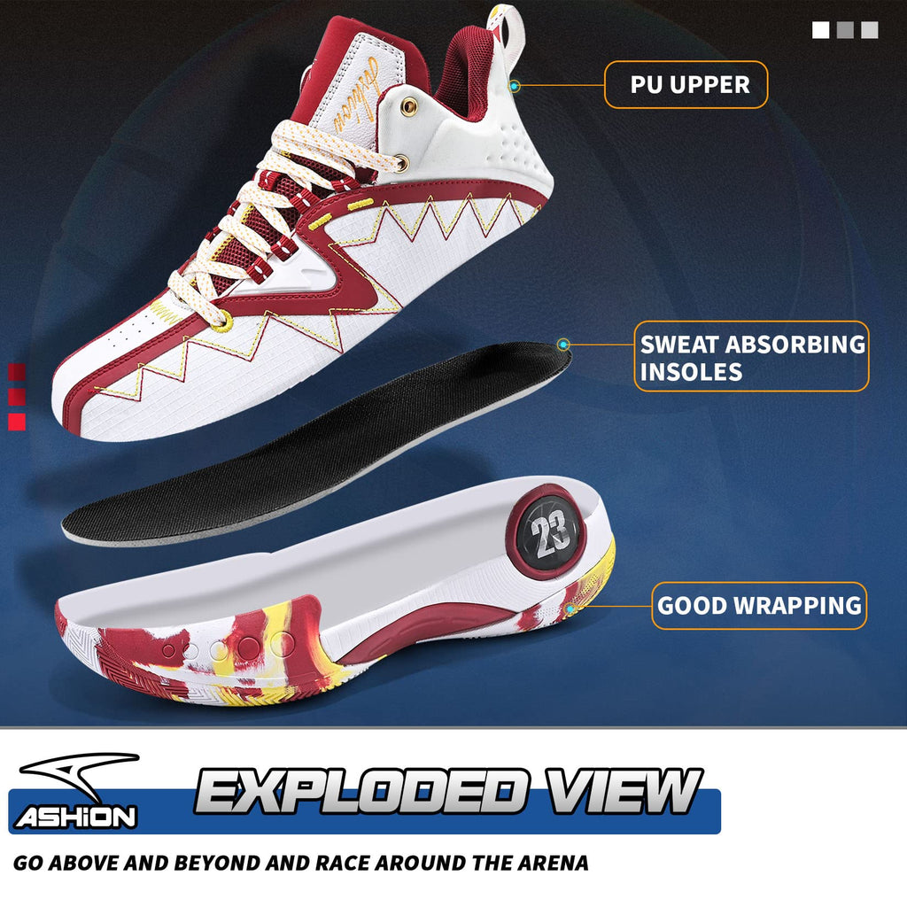 ASHION Zapatos de Baloncesto para Hombre de Moda Transpirables Zapatillas Antideslizantes para Hombre con Soporte de Arco Zapatos Deportivos para Correr