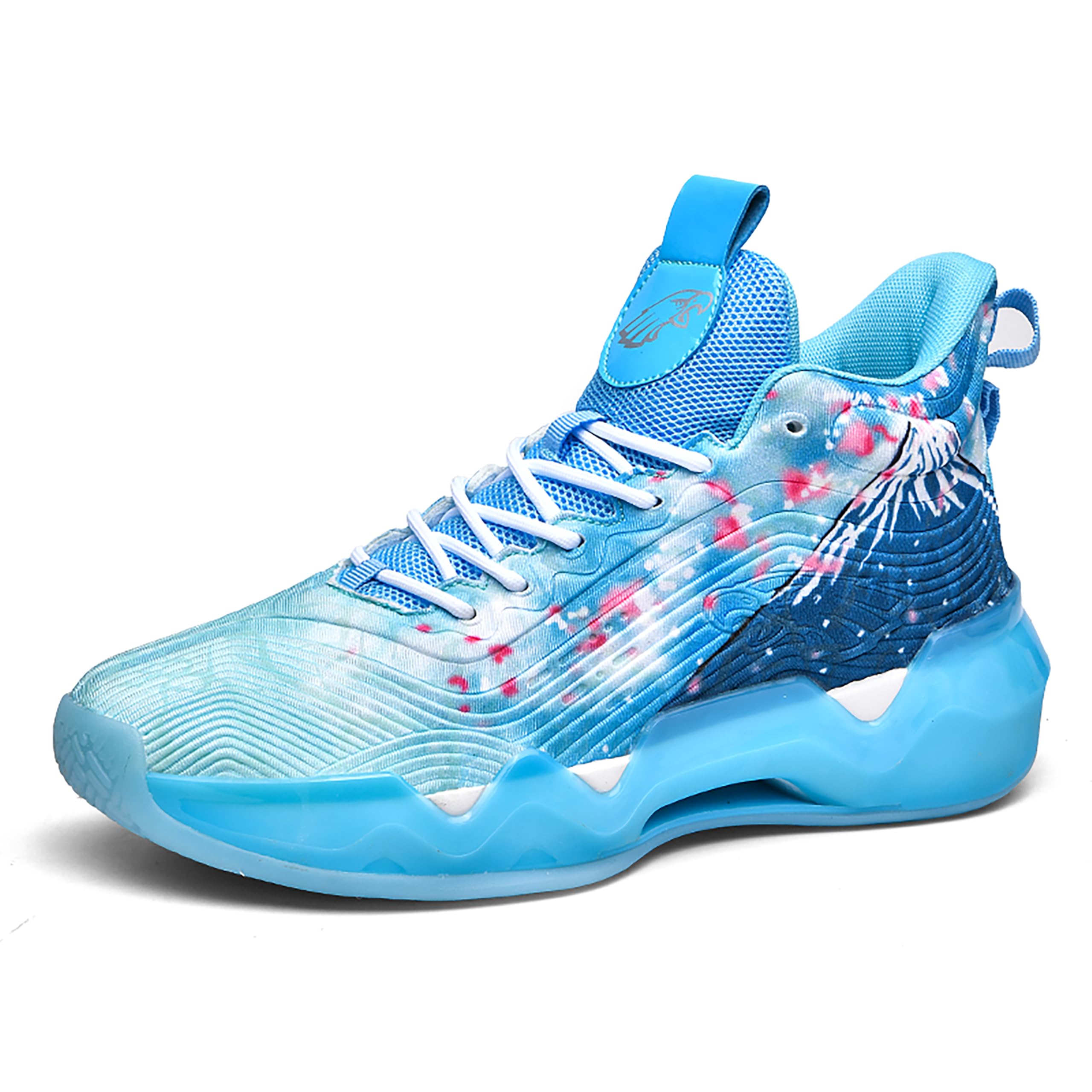Zapatos de baloncesto de caña alta para hombre con suelas antideslizantes y resistentes al desgaste, zapatos para correr con diseño de graffiti, zapatos deportivos de moda