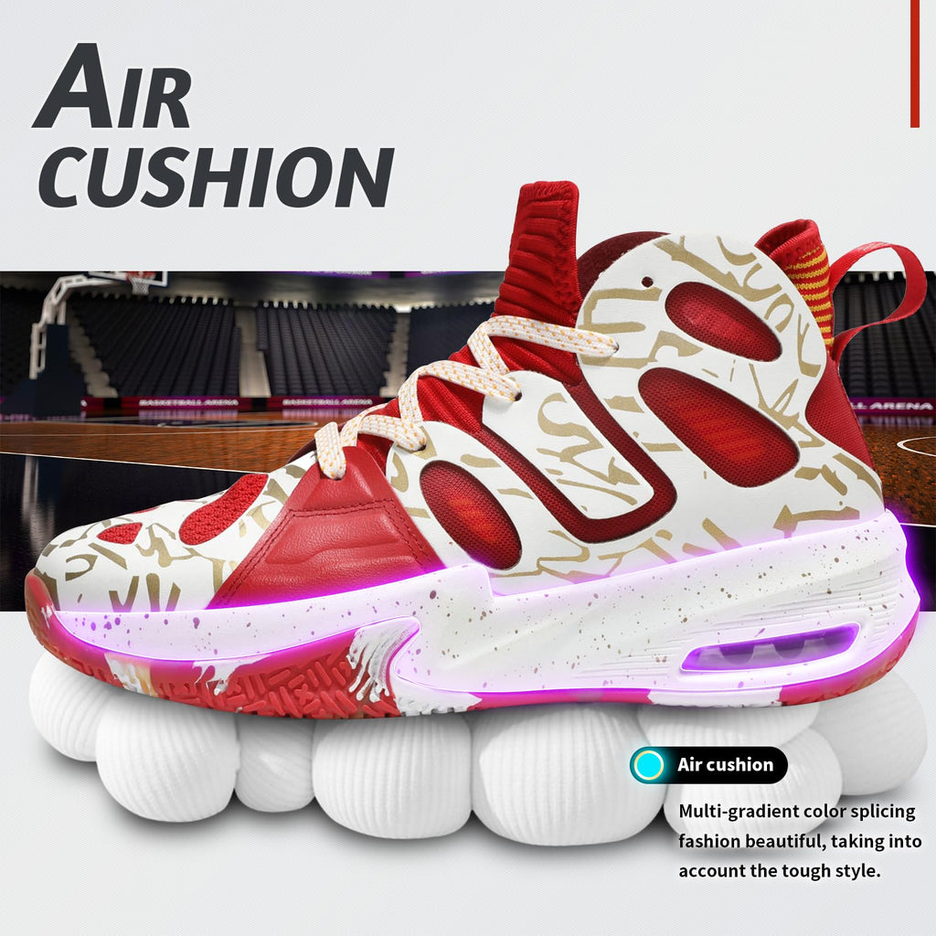 ASHION Zapatos de Baloncesto para Hombre de Moda Transpirables Zapatillas Antideslizantes para Hombre con Soporte de Arco Zapatos Deportivos para Correr