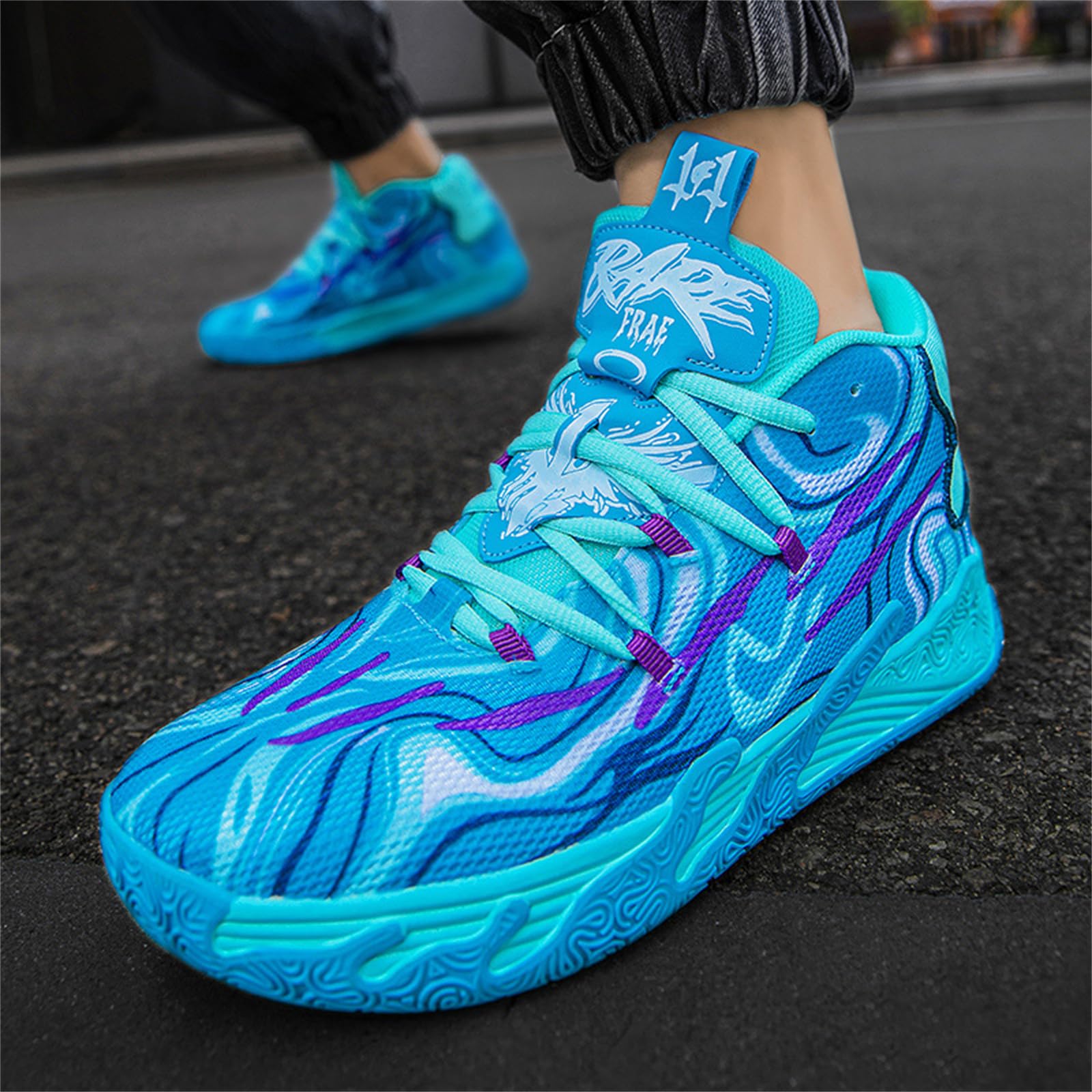 Zapatos de baloncesto de caña alta con cordones para hombre, estilo chino, transpirables, antideslizantes, zapatillas deportivas para exteriores con amortiguación, zapatos de entrenamiento