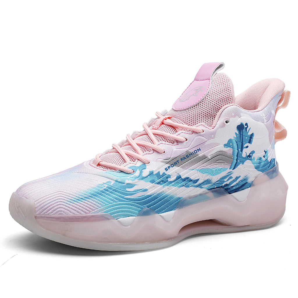 Zapatos de baloncesto de caña alta para hombre con suelas antideslizantes y resistentes al desgaste, zapatos para correr con diseño de graffiti, zapatos deportivos de moda