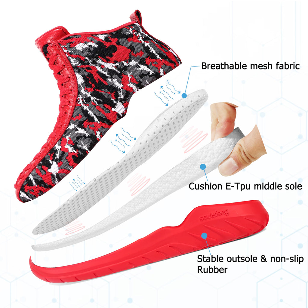 Zapatillas altas de baloncesto para hombre y mujer, con cordones únicos, ligeras, antideslizantes, para exteriores