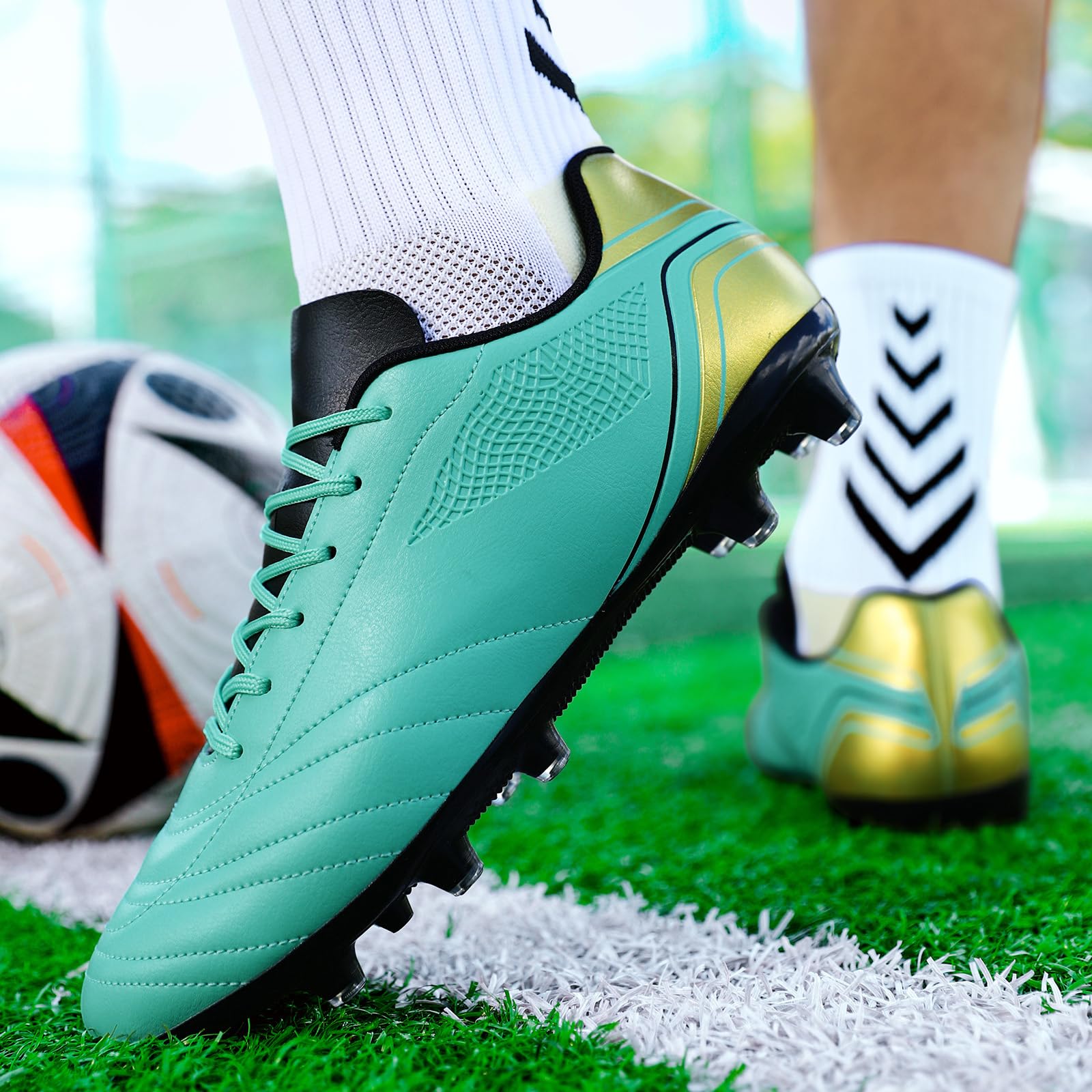 HaloTeam Zapatos de fútbol para hombre, botas de fútbol para entrenamiento profesional al aire libre, botas de fútbol transpirables para AG/FG 6.5 US-11 US