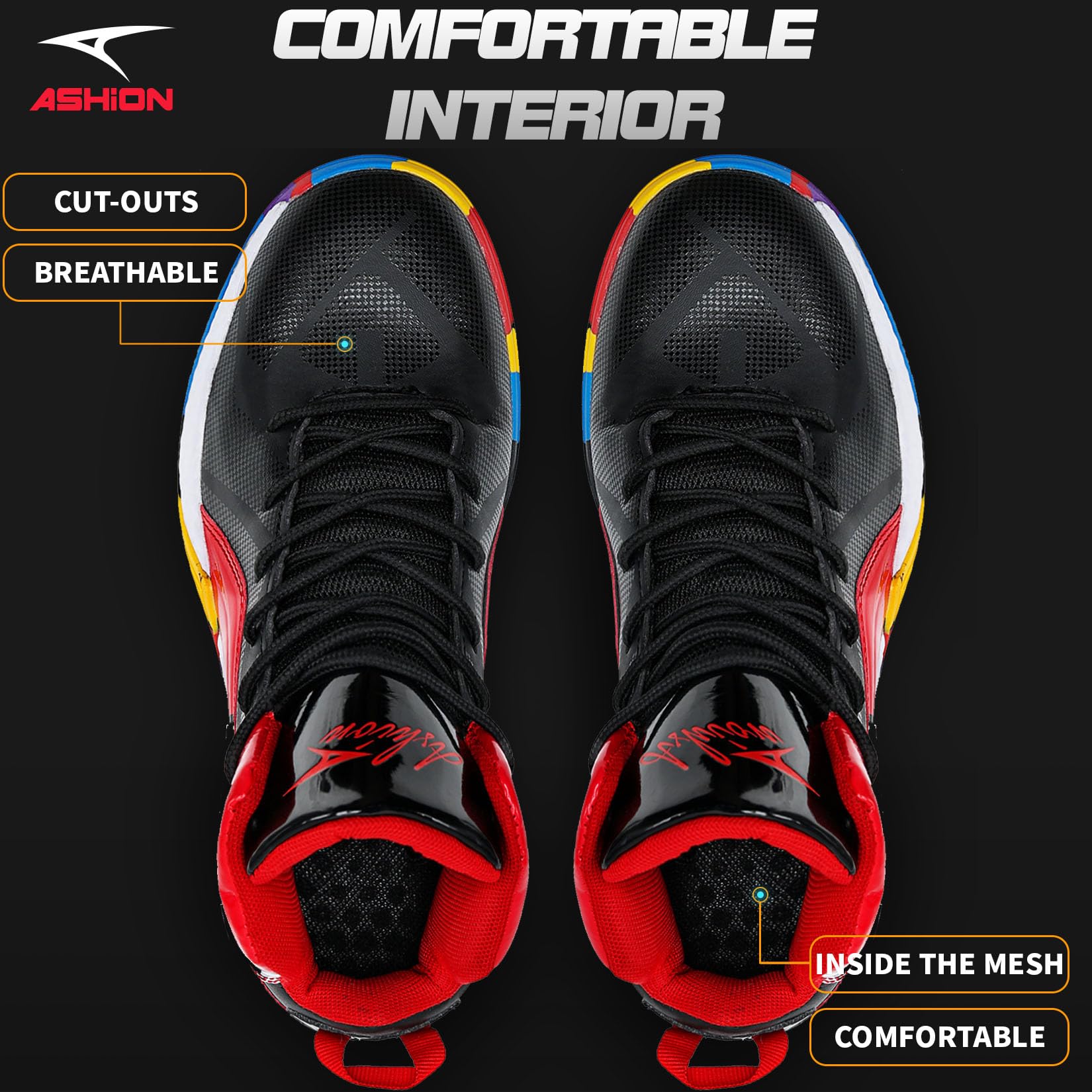 ASHION Zapatos de baloncesto ligeros para hombre