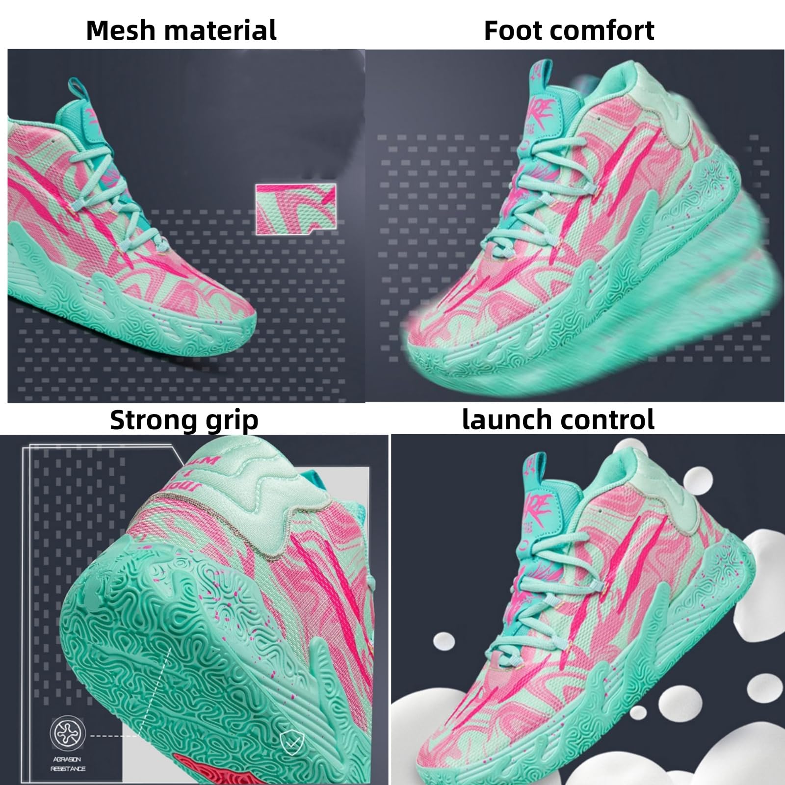 Zapatos de baloncesto de caña alta con cordones para hombre, estilo chino, transpirables, antideslizantes, zapatillas deportivas para exteriores con amortiguación, zapatos de entrenamiento
