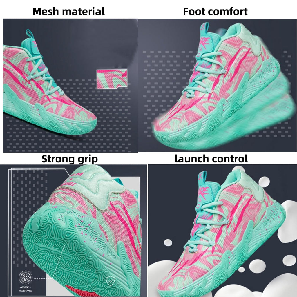 Zapatos de baloncesto de caña alta con cordones para hombre, estilo chino, transpirables, antideslizantes, zapatillas deportivas para exteriores con amortiguación, zapatos de entrenamiento